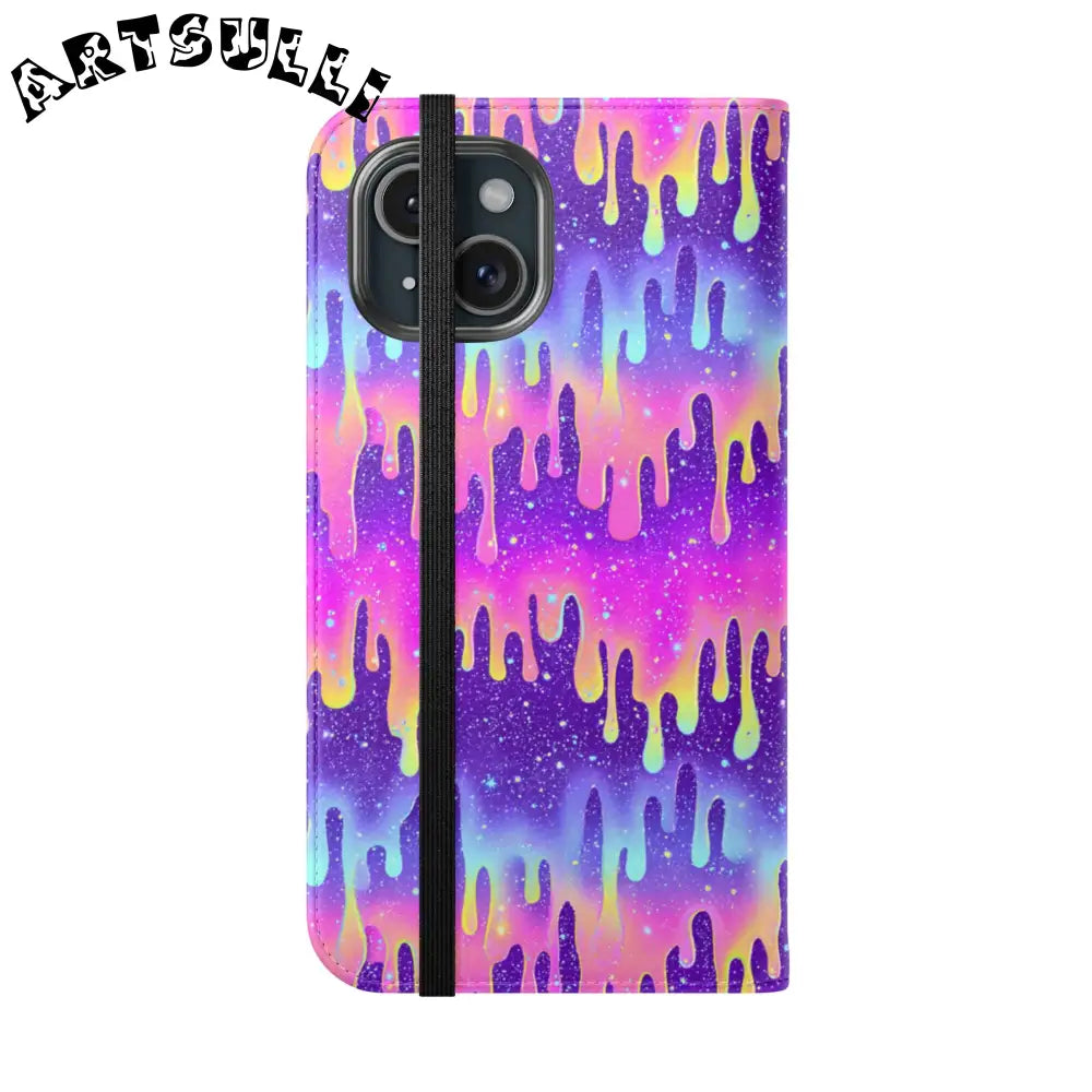 Vibrant Dripping Galaxy Flip Cases, Artsulli - Art is Long, Life is Short, Phone Case, , , , , , ,