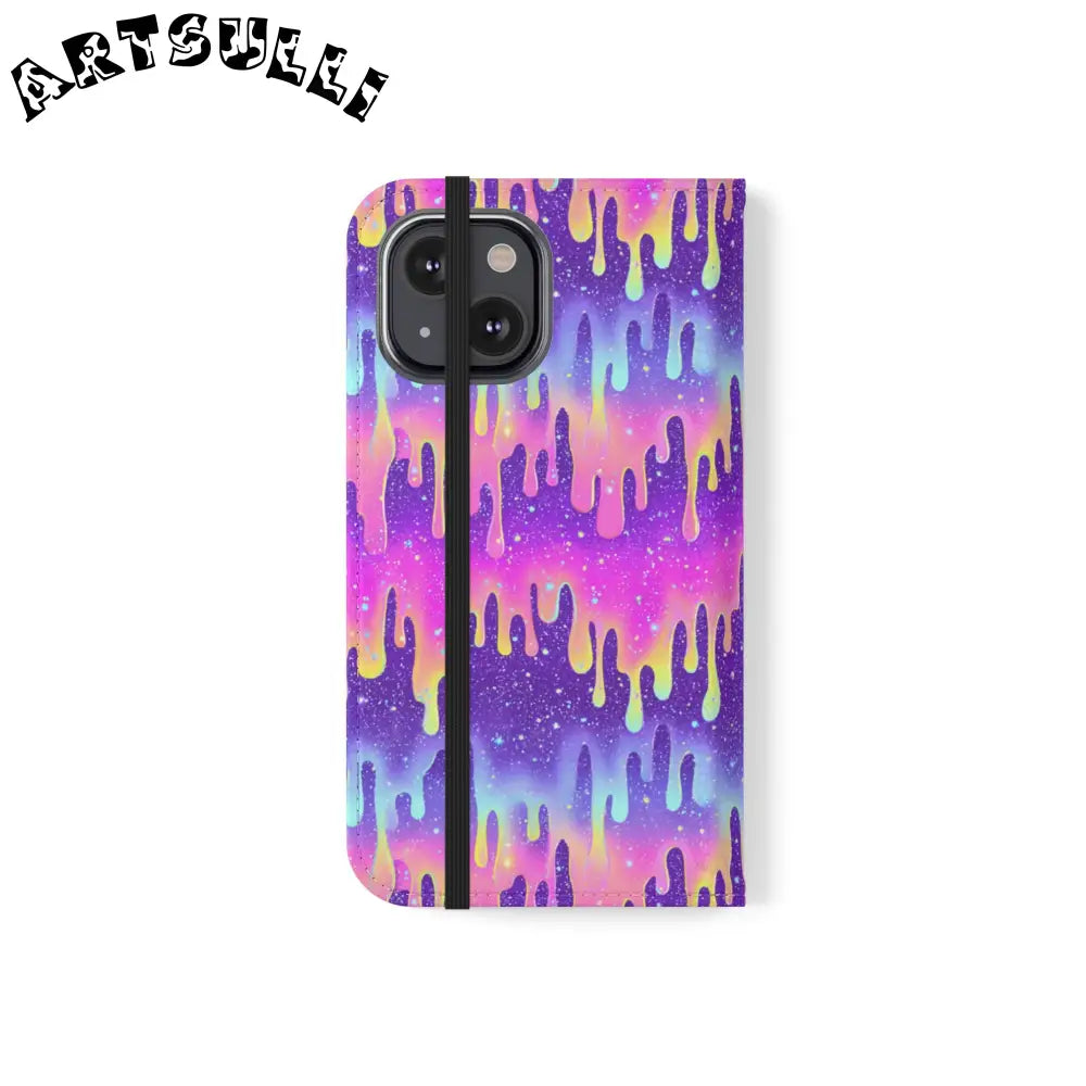 Vibrant Dripping Galaxy Flip Cases, Artsulli - Art is Long, Life is Short, Phone Case, , , , , , ,