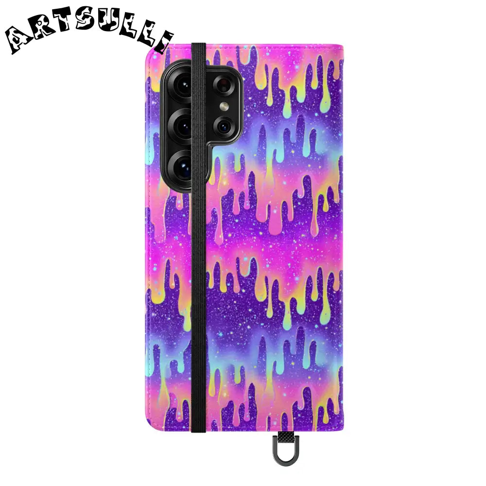 Vibrant Dripping Galaxy Flip Cases, Artsulli - Art is Long, Life is Short, Phone Case, , , , , , ,
