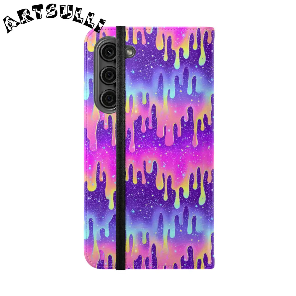 Vibrant Dripping Galaxy Flip Cases, Artsulli - Art is Long, Life is Short, Phone Case, , , , , , ,