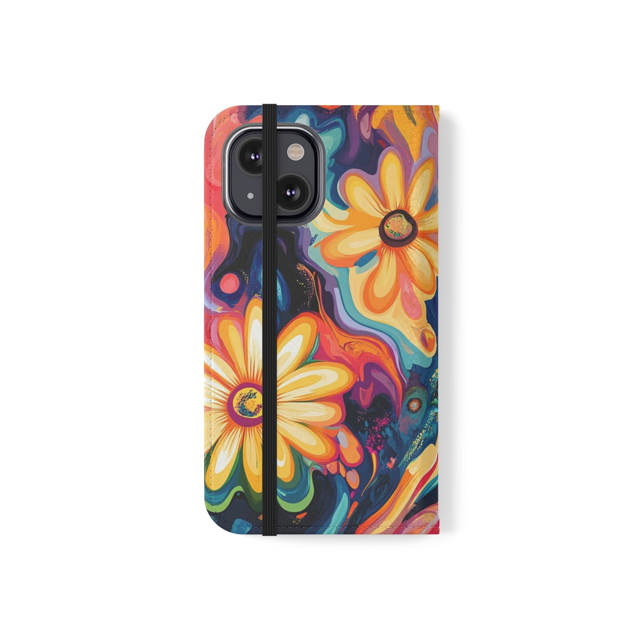 Vibrant Floral Abstract Flip Cases, Artsulli - Art is Long, Life is Short, Phone Case, , , , , , ,