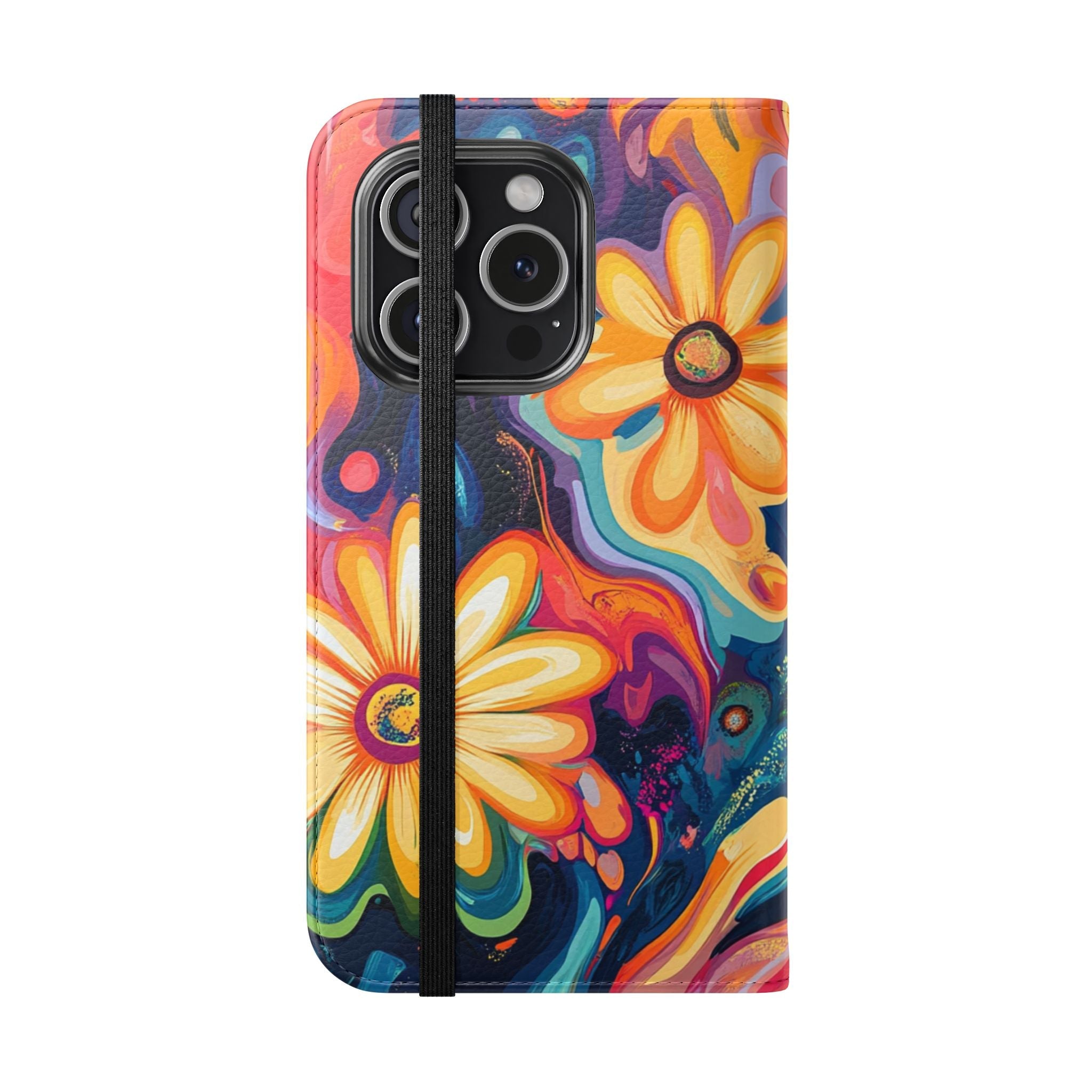 Vibrant Floral Abstract Flip Cases, Artsulli - Art is Long, Life is Short, Phone Case, , , , , , ,