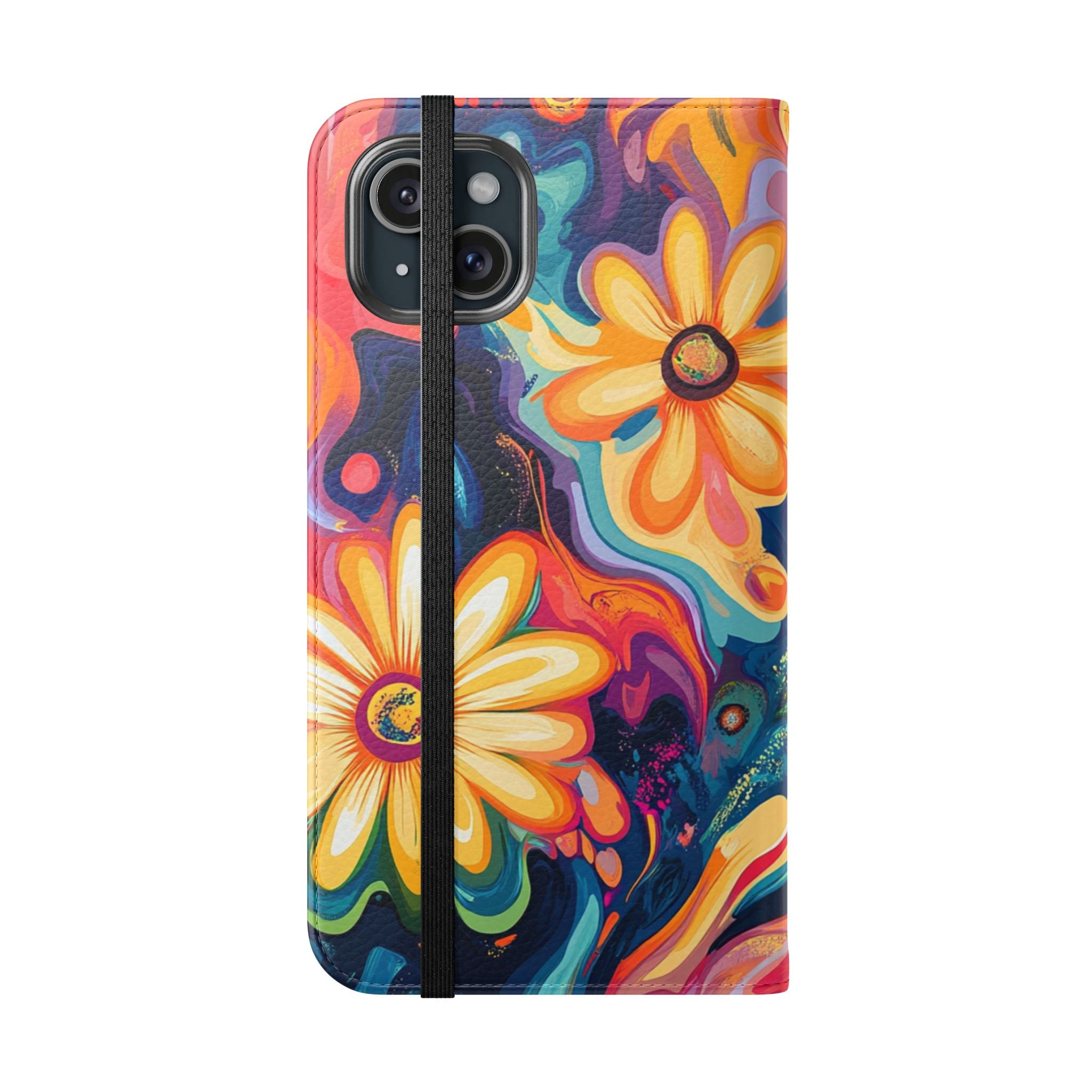 Vibrant Floral Abstract Flip Cases, Artsulli - Art is Long, Life is Short, Phone Case, , , , , , ,