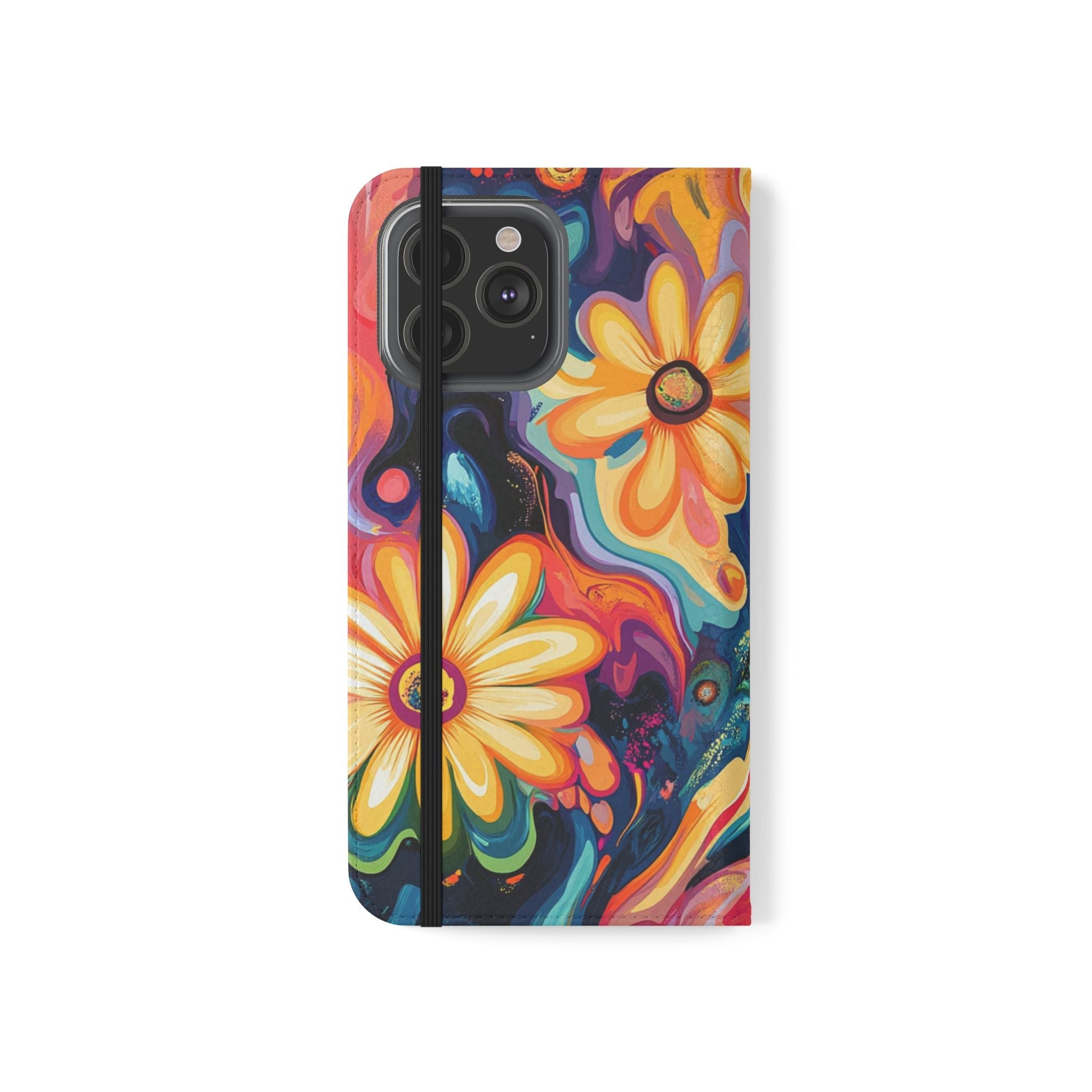 Vibrant Floral Abstract Flip Cases, Artsulli - Art is Long, Life is Short, Phone Case, , , , , , ,