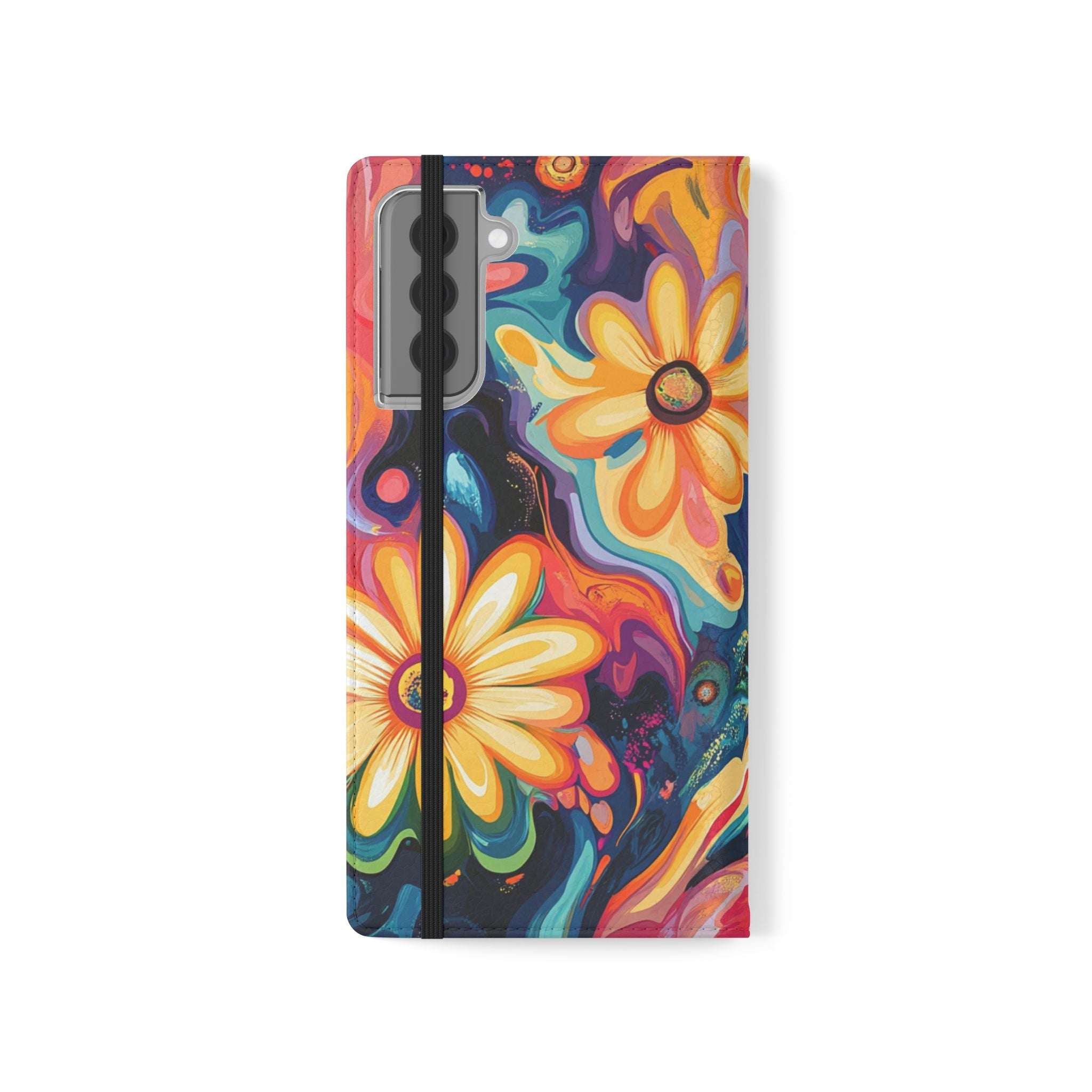 Vibrant Floral Abstract Flip Cases, Artsulli - Art is Long, Life is Short, Phone Case, , , , , , ,