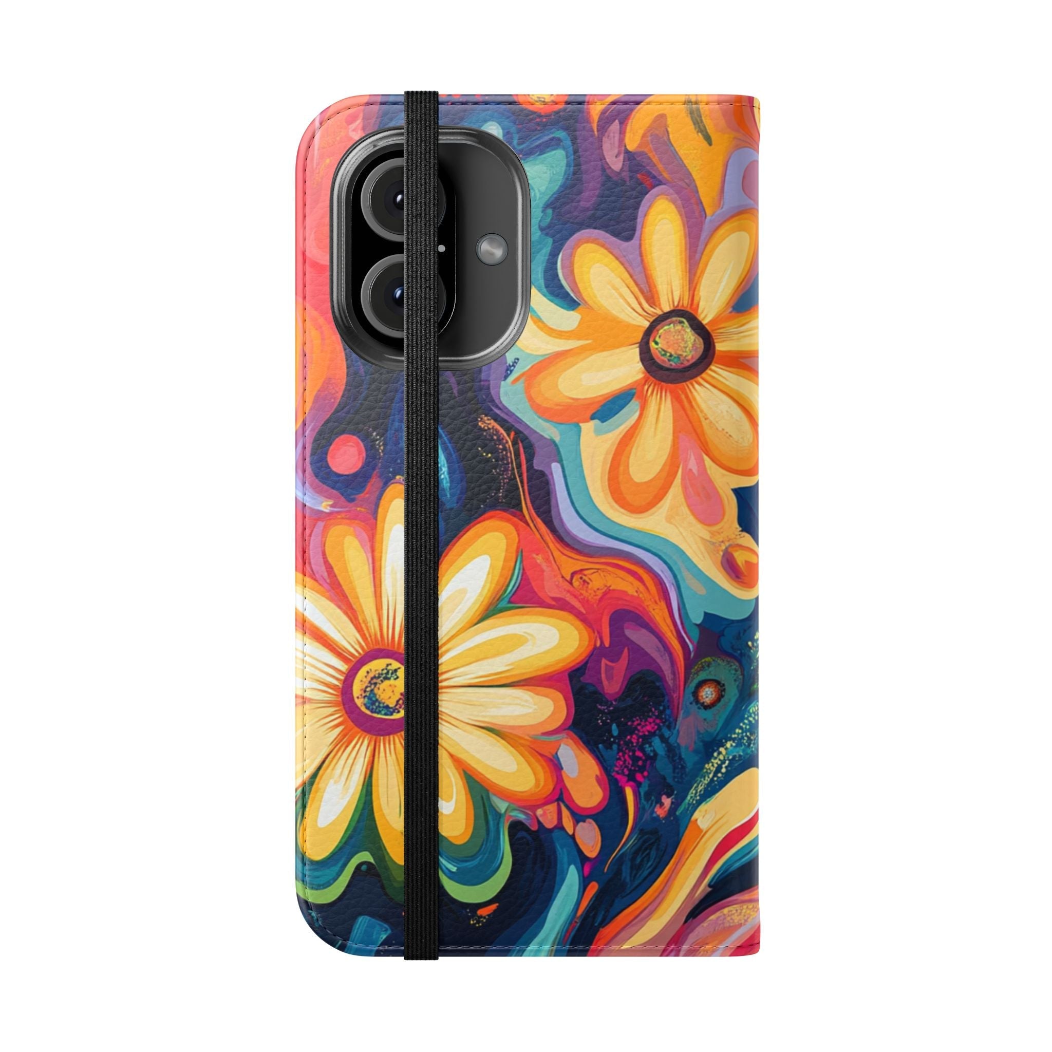 Vibrant Floral Abstract Flip Cases, Artsulli - Art is Long, Life is Short, Phone Case, , , , , , ,