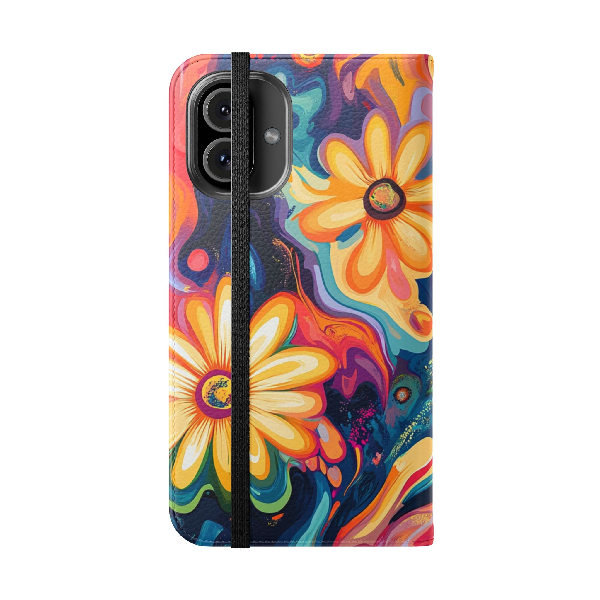 Vibrant Floral Abstract Flip Cases, Artsulli - Art is Long, Life is Short, Phone Case, , , , , , ,