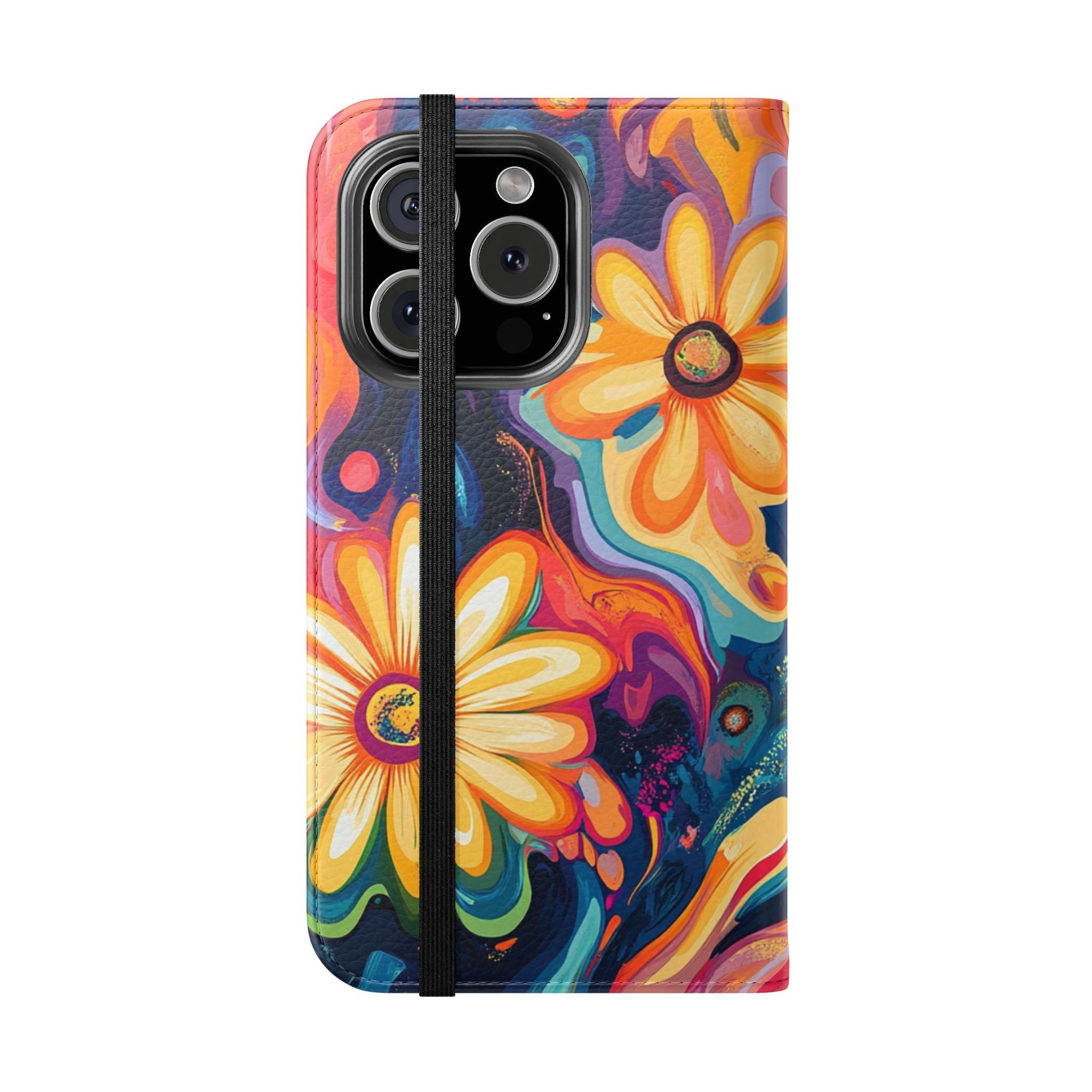 Vibrant Floral Abstract Flip Cases, Artsulli - Art is Long, Life is Short, Phone Case, , , , , , ,