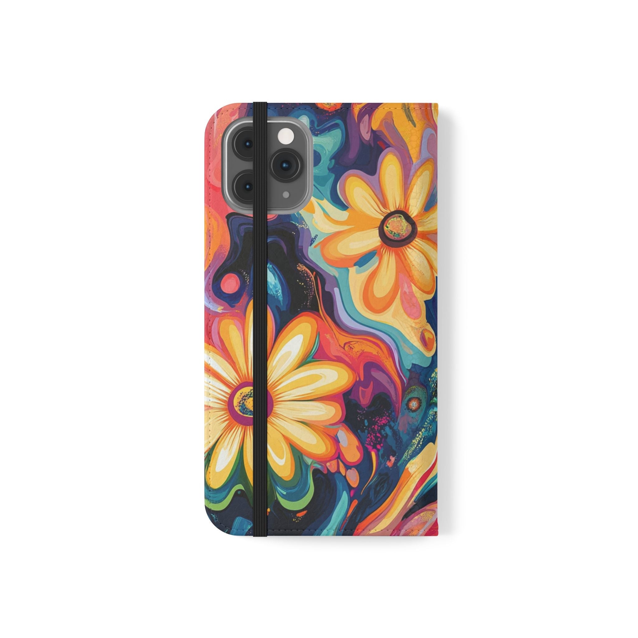 Vibrant Floral Abstract Flip Cases, Artsulli - Art is Long, Life is Short, Phone Case, , , , , , ,