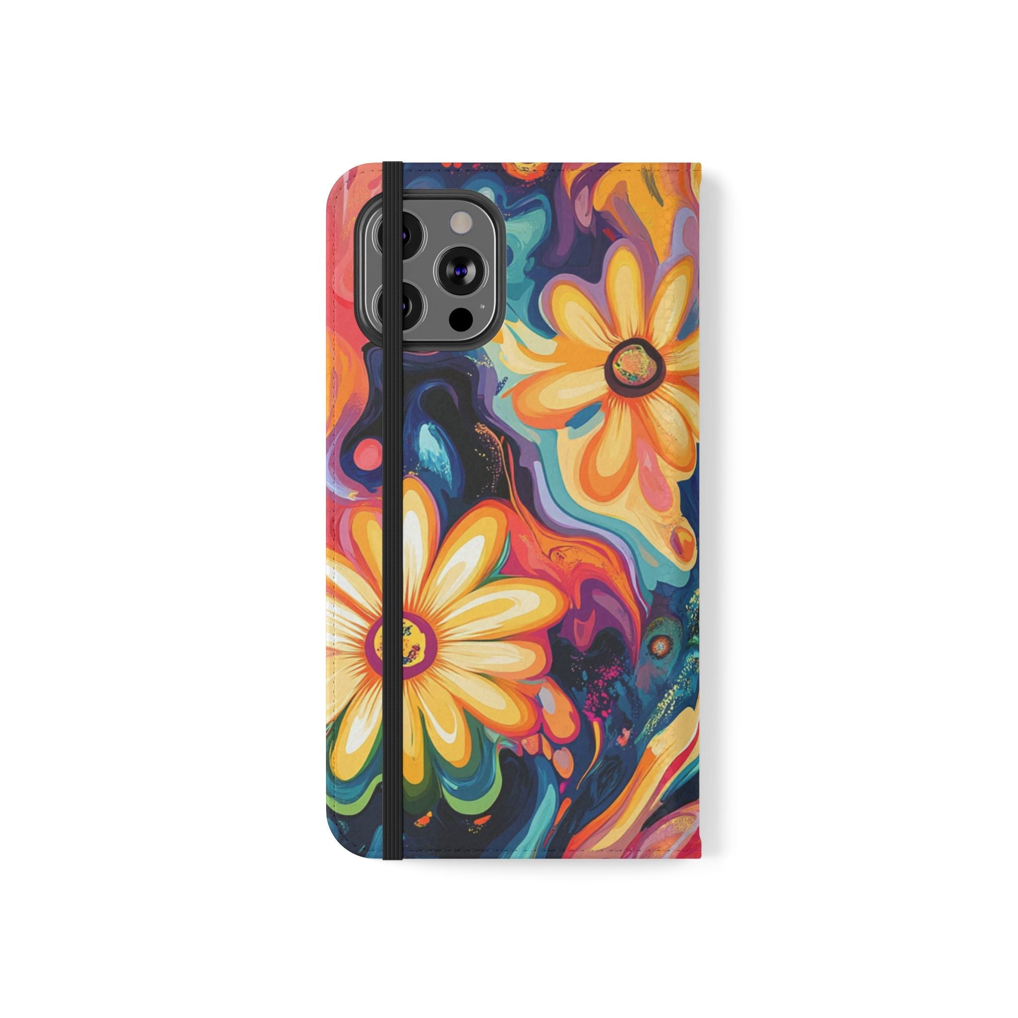 Vibrant Floral Abstract Flip Cases, Artsulli - Art is Long, Life is Short, Phone Case, , , , , , ,