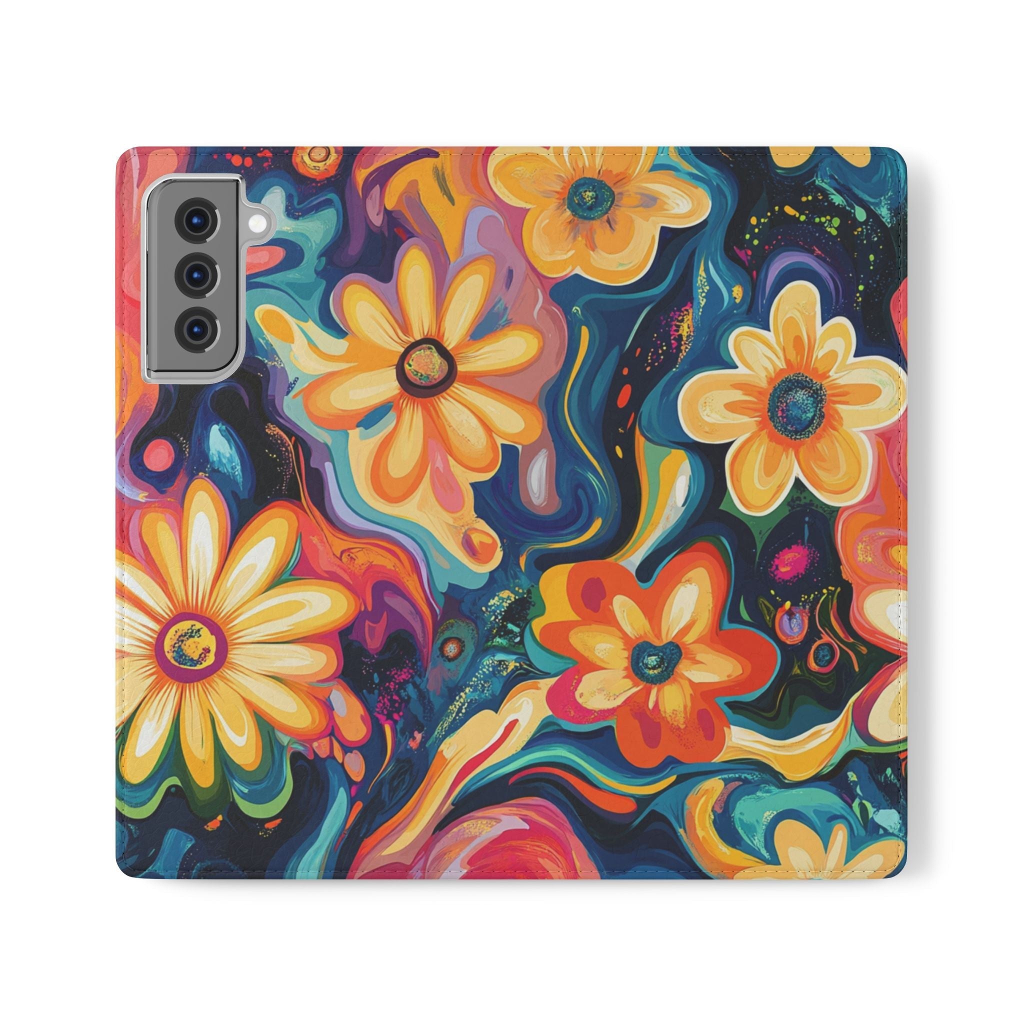 Vibrant Floral Abstract Flip Cases, Artsulli - Art is Long, Life is Short, Phone Case, Size, Samsung Galaxy S21 Plus, , , , , 15363565041620136991