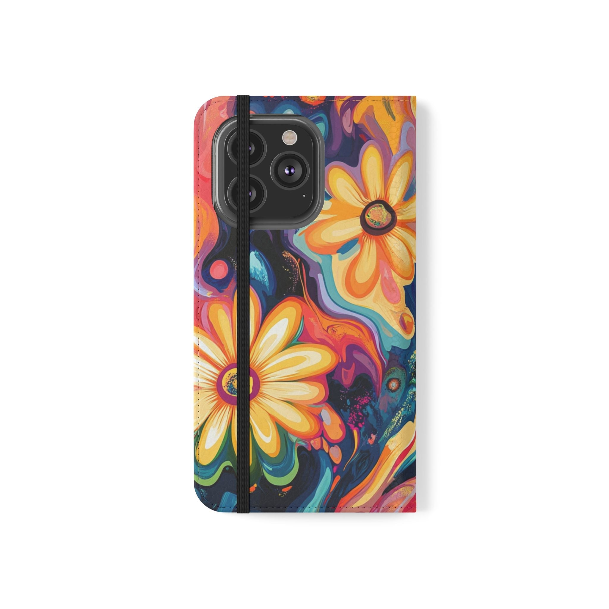 Vibrant Floral Abstract Flip Cases, Artsulli - Art is Long, Life is Short, Phone Case, , , , , , ,