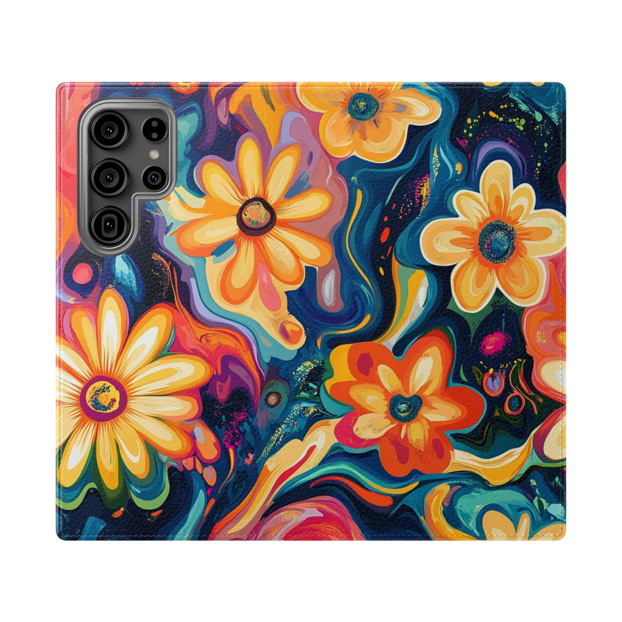 Vibrant Floral Abstract Flip Cases, Artsulli - Art is Long, Life is Short, Phone Case, Size, Samsung Galaxy S23 Ultra, , , , , 25067554316093758962