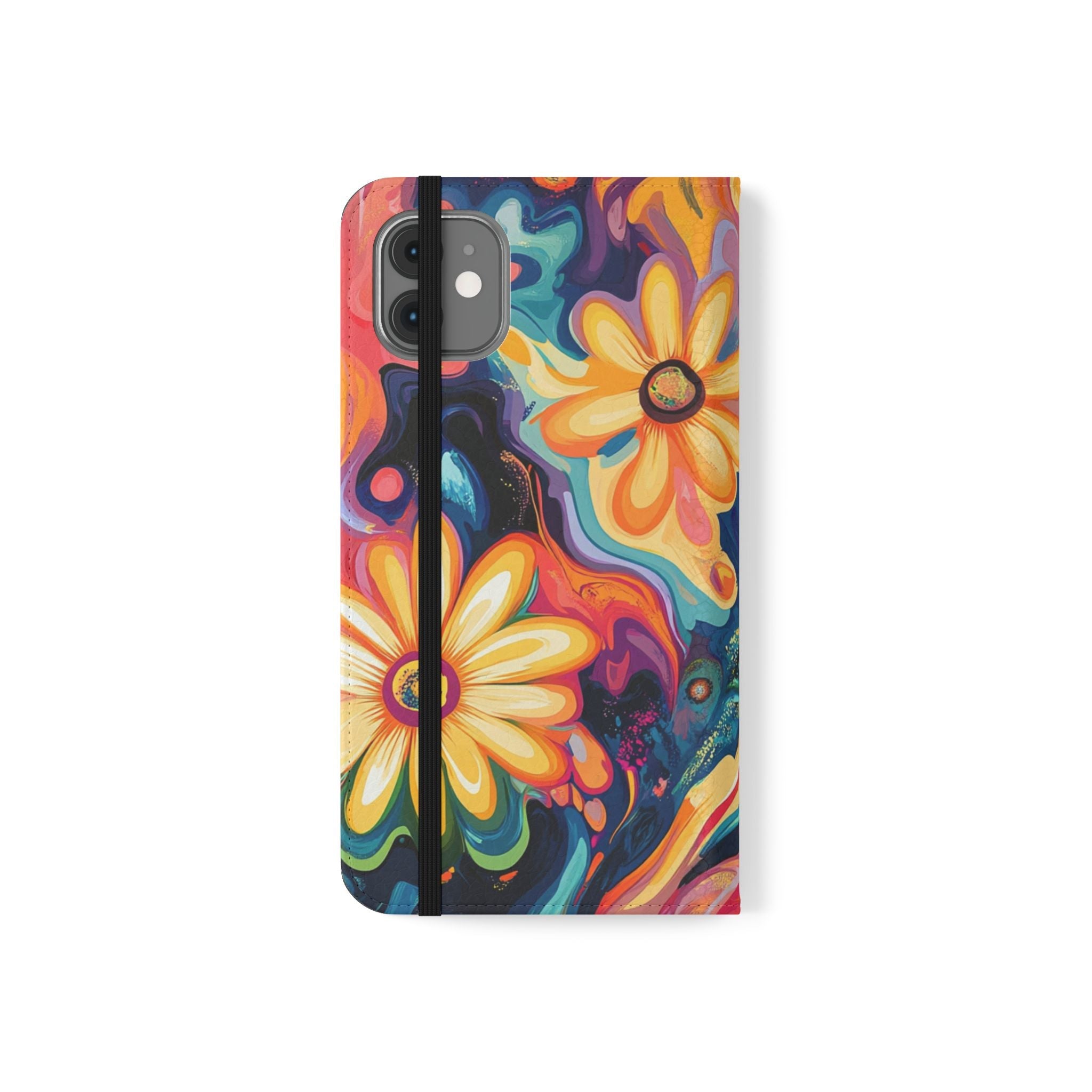 Vibrant Floral Abstract Flip Cases, Artsulli - Art is Long, Life is Short, Phone Case, , , , , , ,