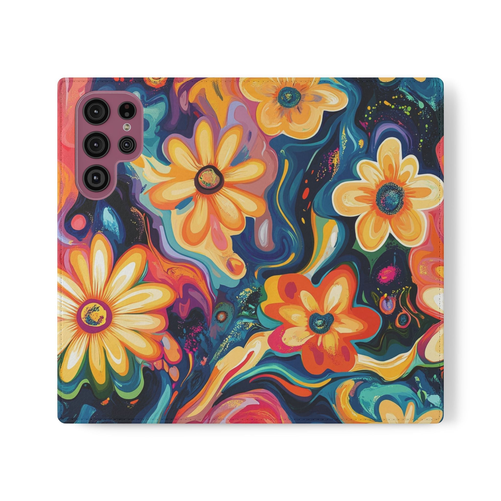 Vibrant Floral Abstract Flip Cases, Artsulli - Art is Long, Life is Short, Phone Case, Size, Samsung Galaxy S22 Ultra, , , , , 26054580508193685666