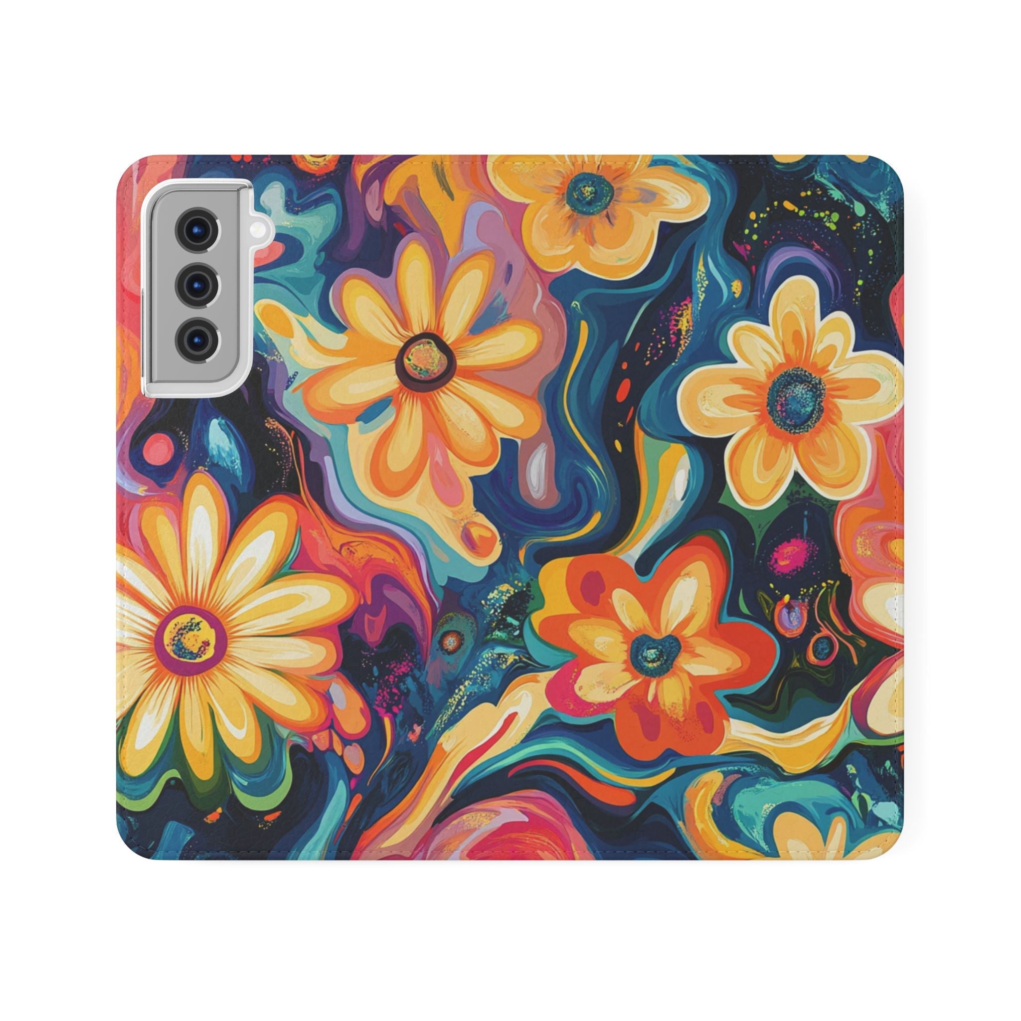 Vibrant Floral Abstract Flip Cases, Artsulli - Art is Long, Life is Short, Phone Case, Size, Samsung Galaxy S21, , , , , 12783971170867748476