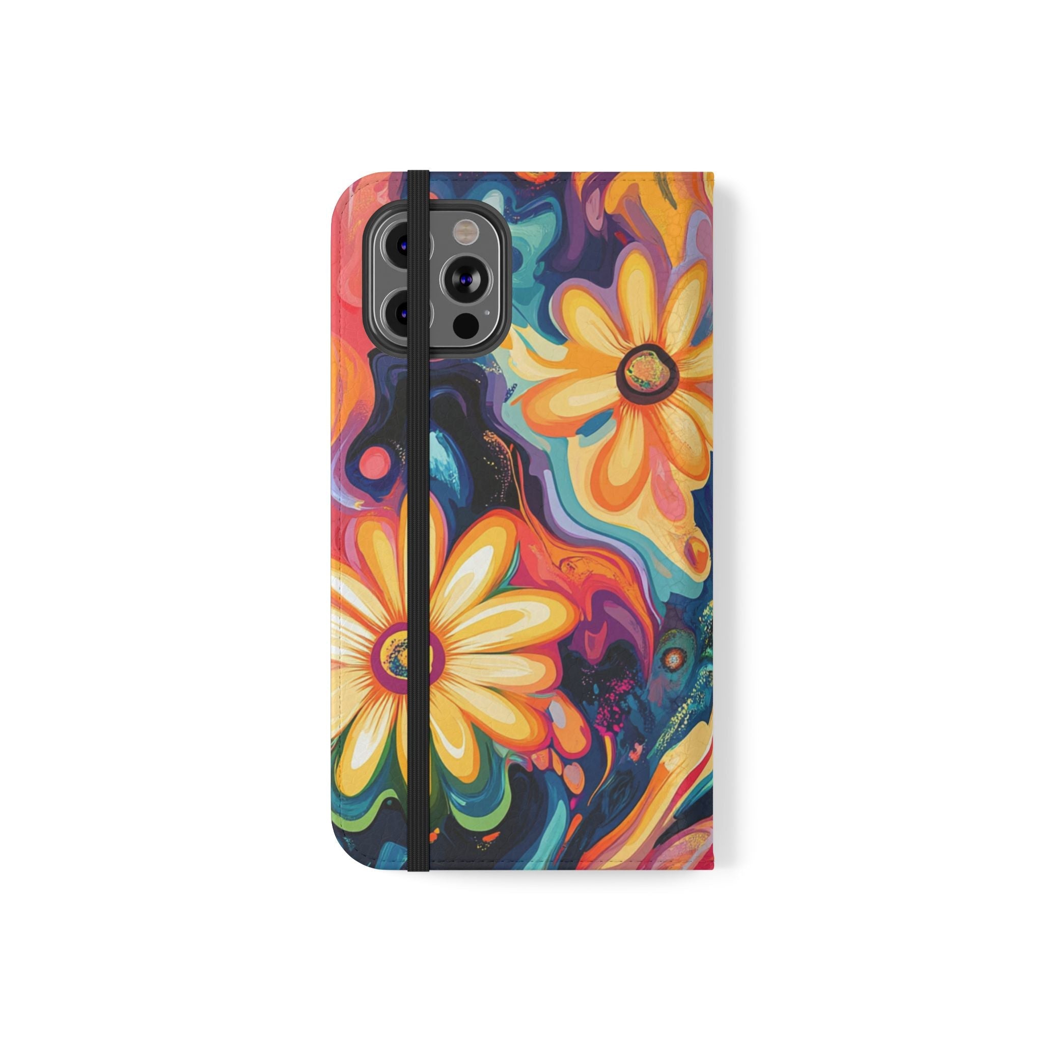 Vibrant Floral Abstract Flip Cases, Artsulli - Art is Long, Life is Short, Phone Case, , , , , , ,