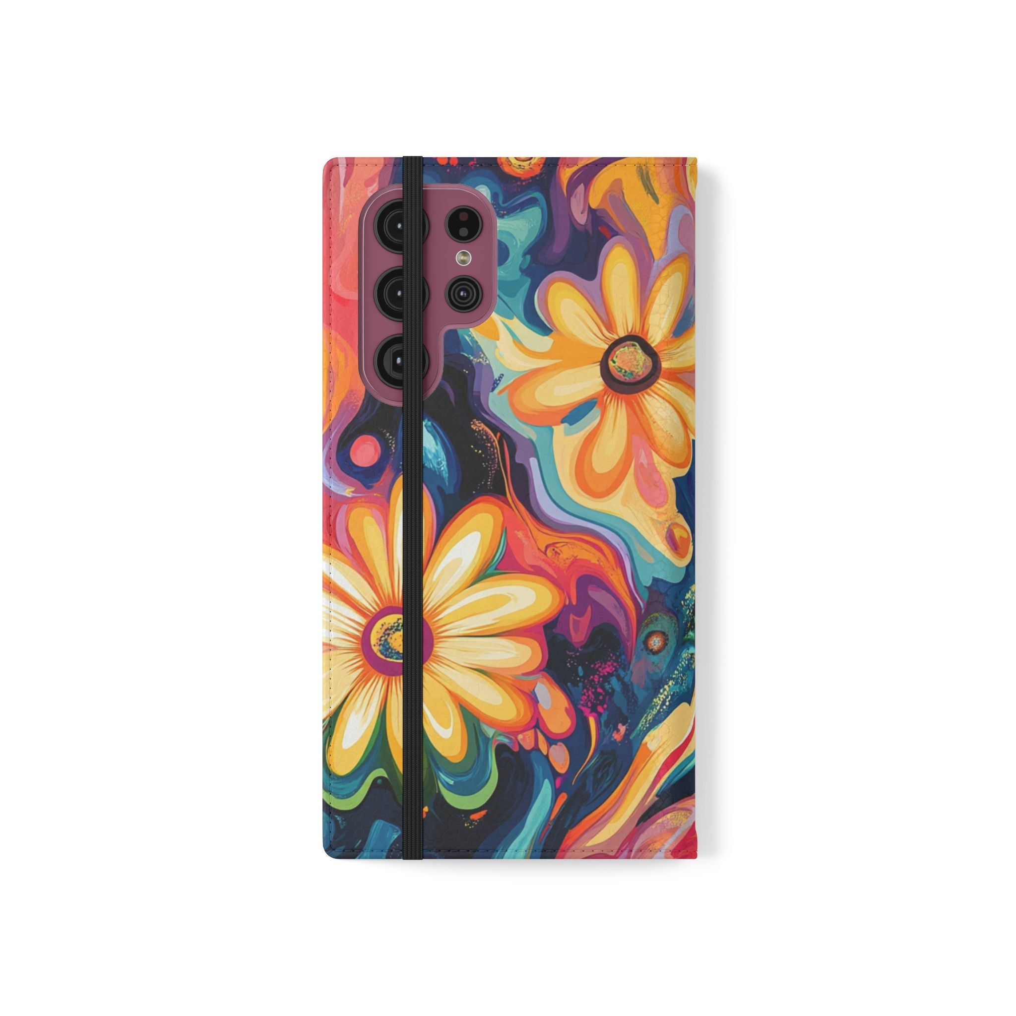 Vibrant Floral Abstract Flip Cases, Artsulli - Art is Long, Life is Short, Phone Case, , , , , , ,