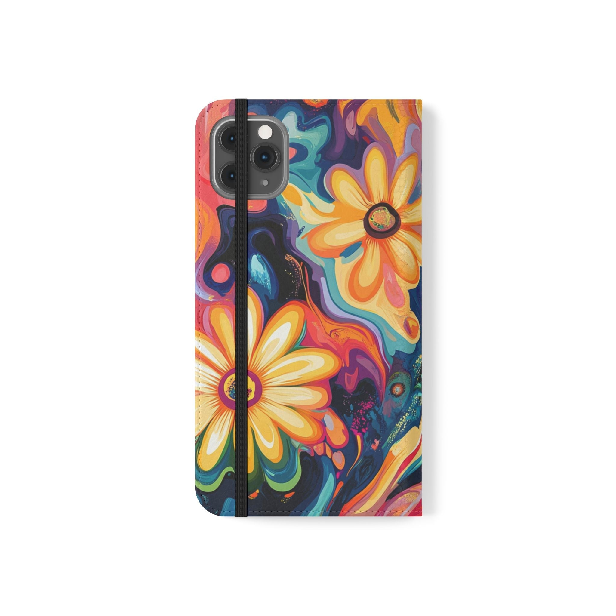 Vibrant Floral Abstract Flip Cases, Artsulli - Art is Long, Life is Short, Phone Case, , , , , , ,