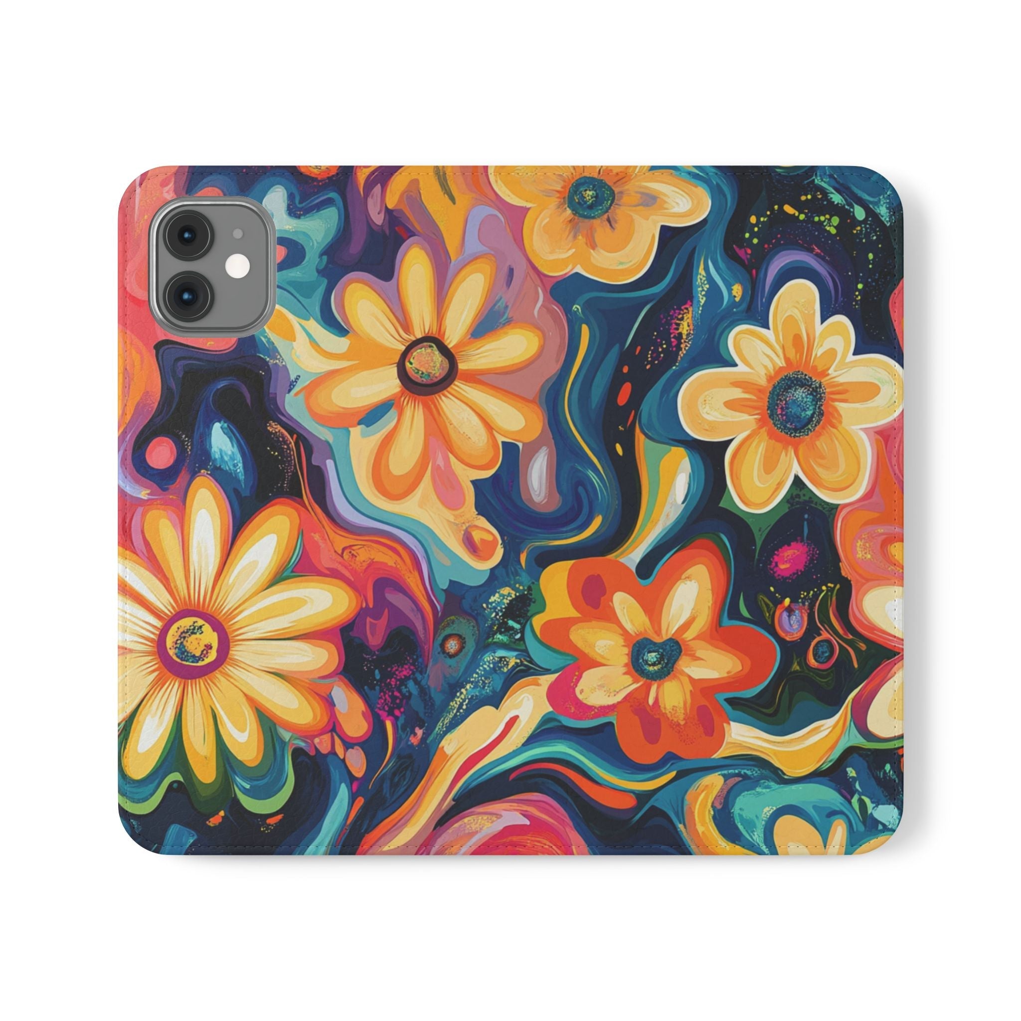 Vibrant Floral Abstract Flip Cases, Artsulli - Art is Long, Life is Short, Phone Case, Size, iPhone 11, , , , , 47681382314952222322