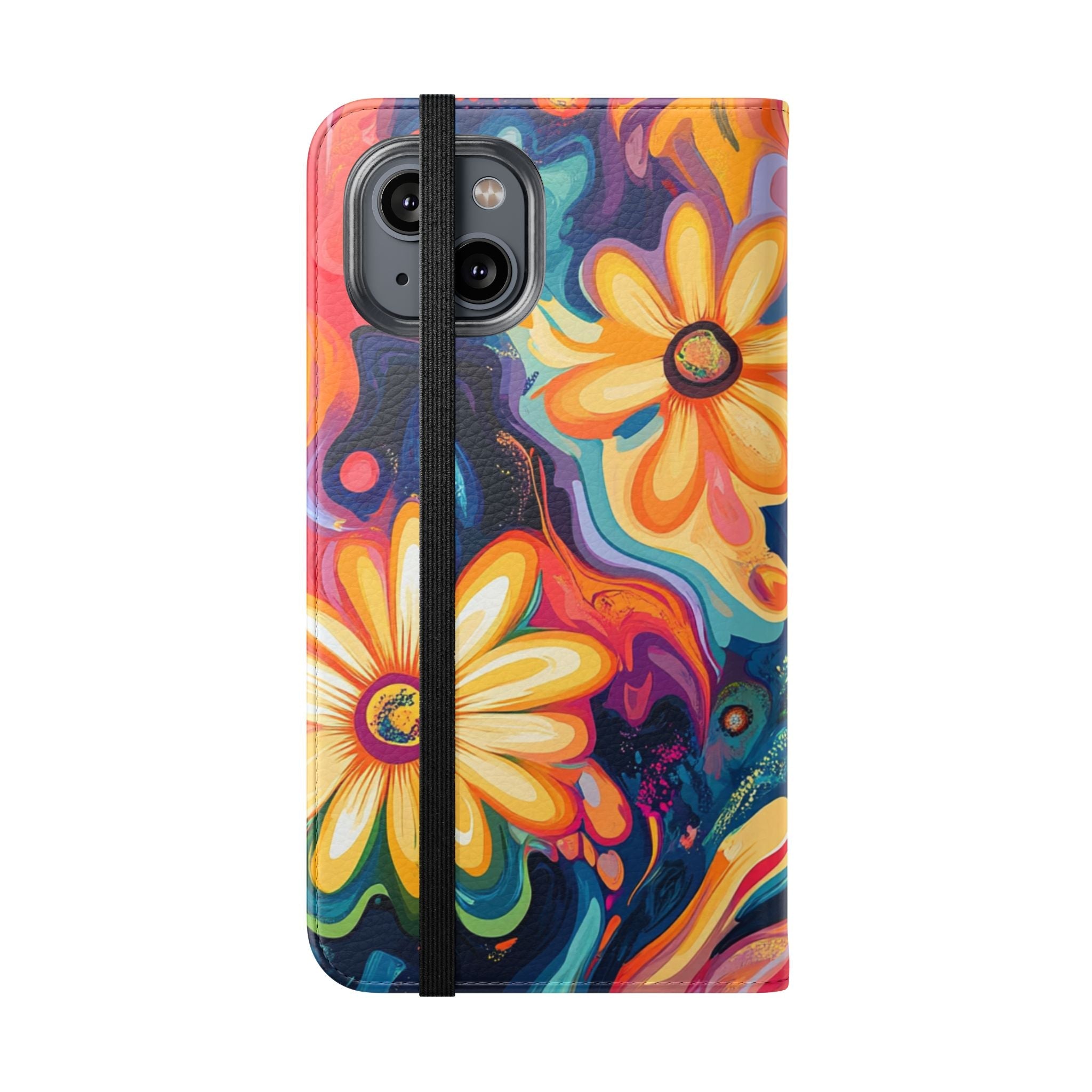 Vibrant Floral Abstract Flip Cases, Artsulli - Art is Long, Life is Short, Phone Case, , , , , , ,