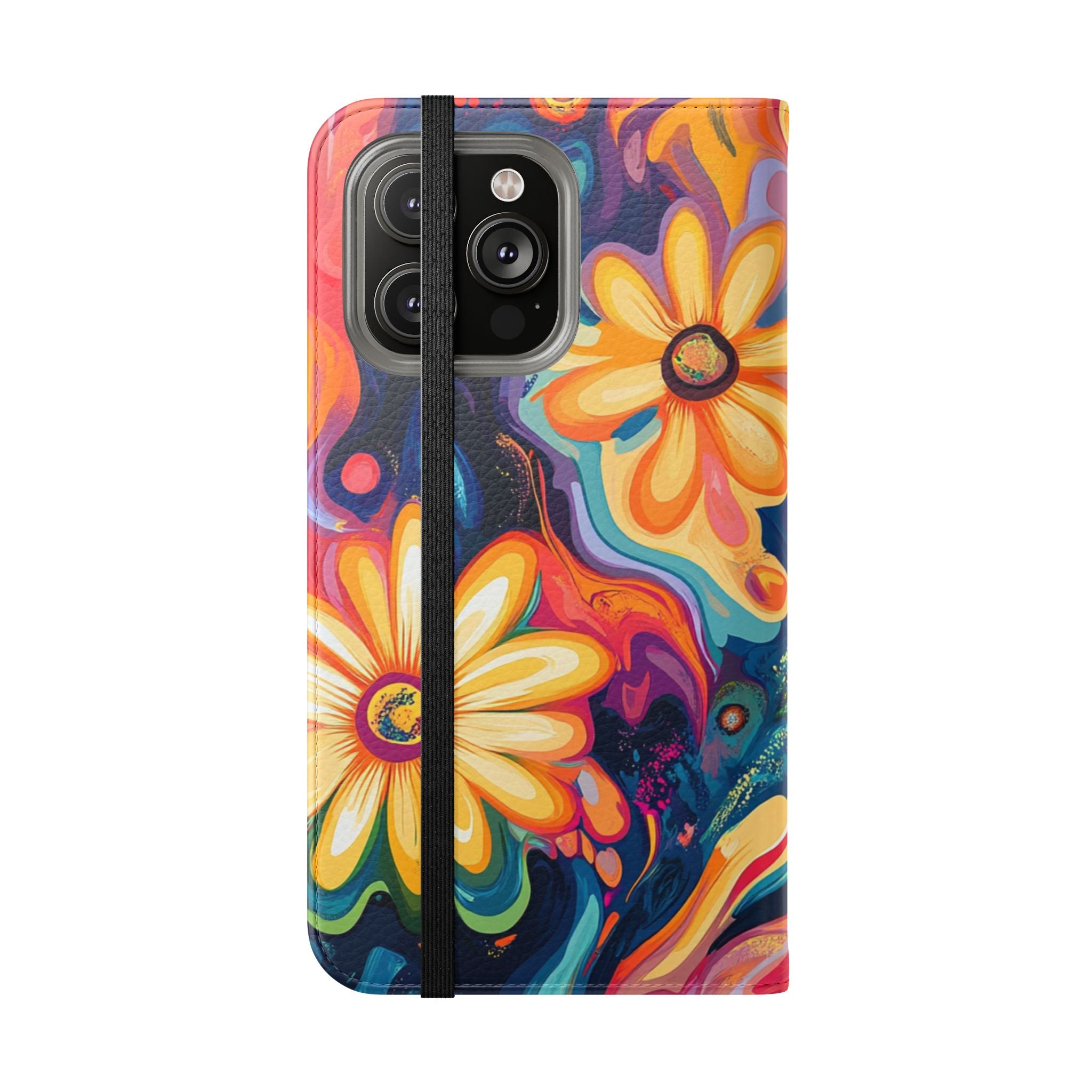 Vibrant Floral Abstract Flip Cases, Artsulli - Art is Long, Life is Short, Phone Case, , , , , , ,