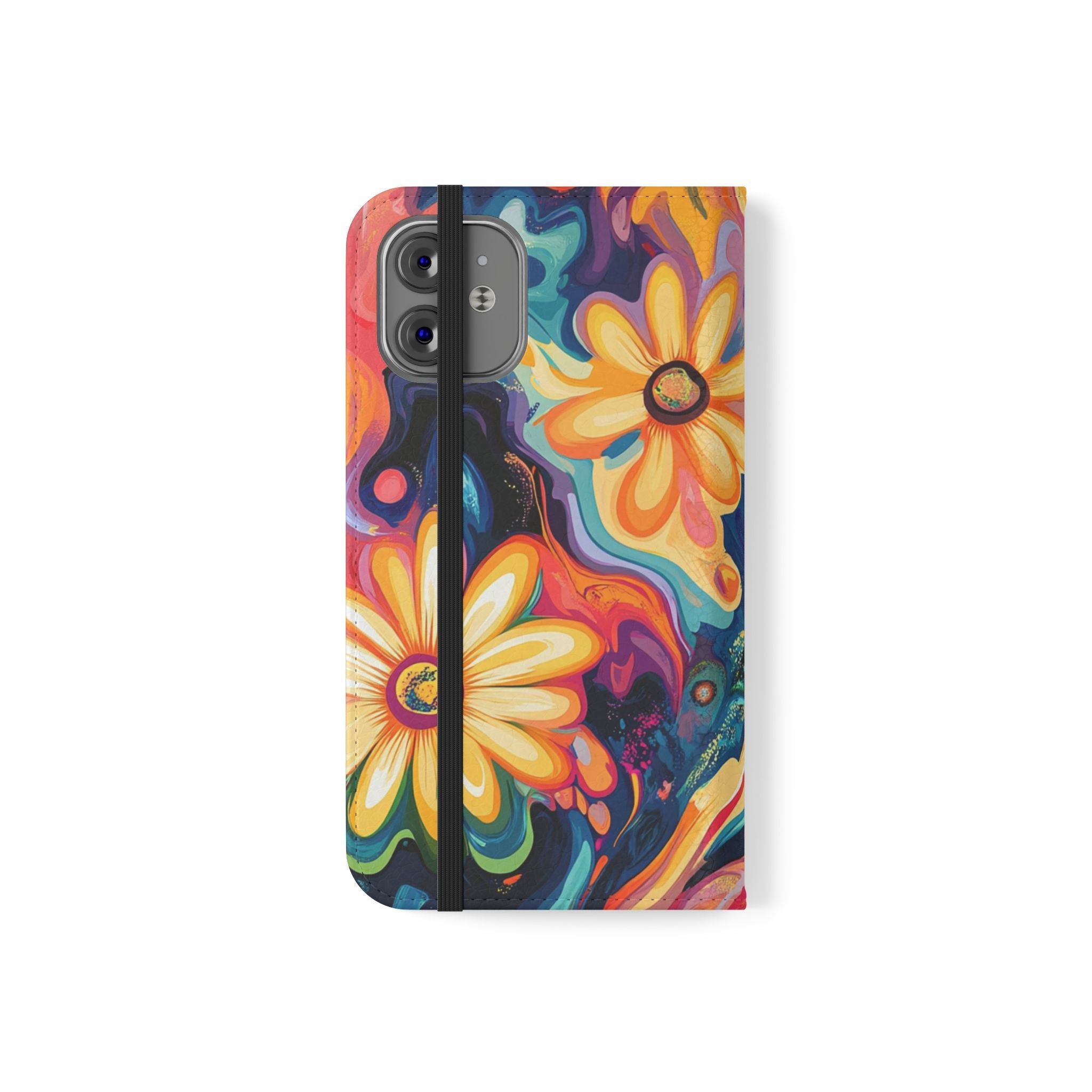 Vibrant Floral Abstract Flip Cases, Artsulli - Art is Long, Life is Short, Phone Case, , , , , , ,