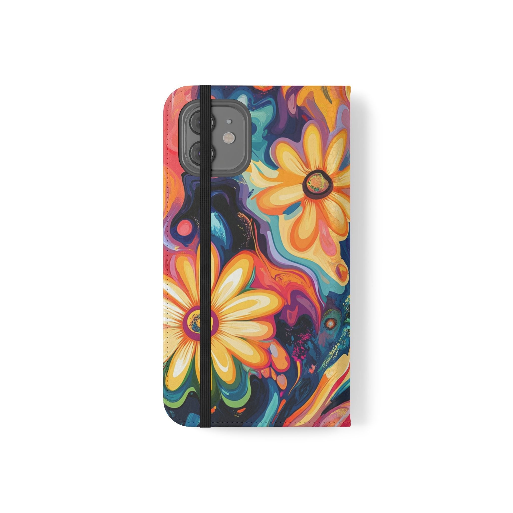 Vibrant Floral Abstract Flip Cases, Artsulli - Art is Long, Life is Short, Phone Case, , , , , , ,