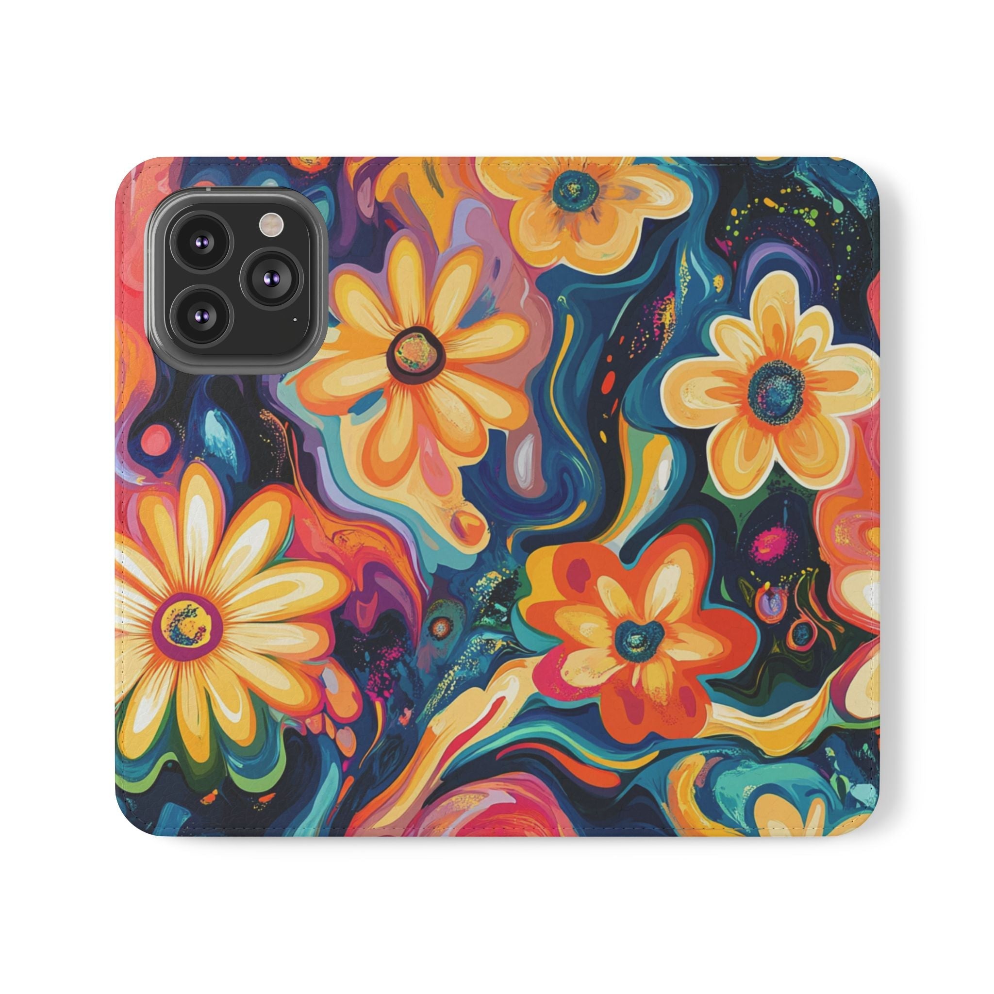 Vibrant Floral Abstract Flip Cases, Artsulli - Art is Long, Life is Short, Phone Case, Size, iPhone 13 Pro, , , , , 18564261147890855319