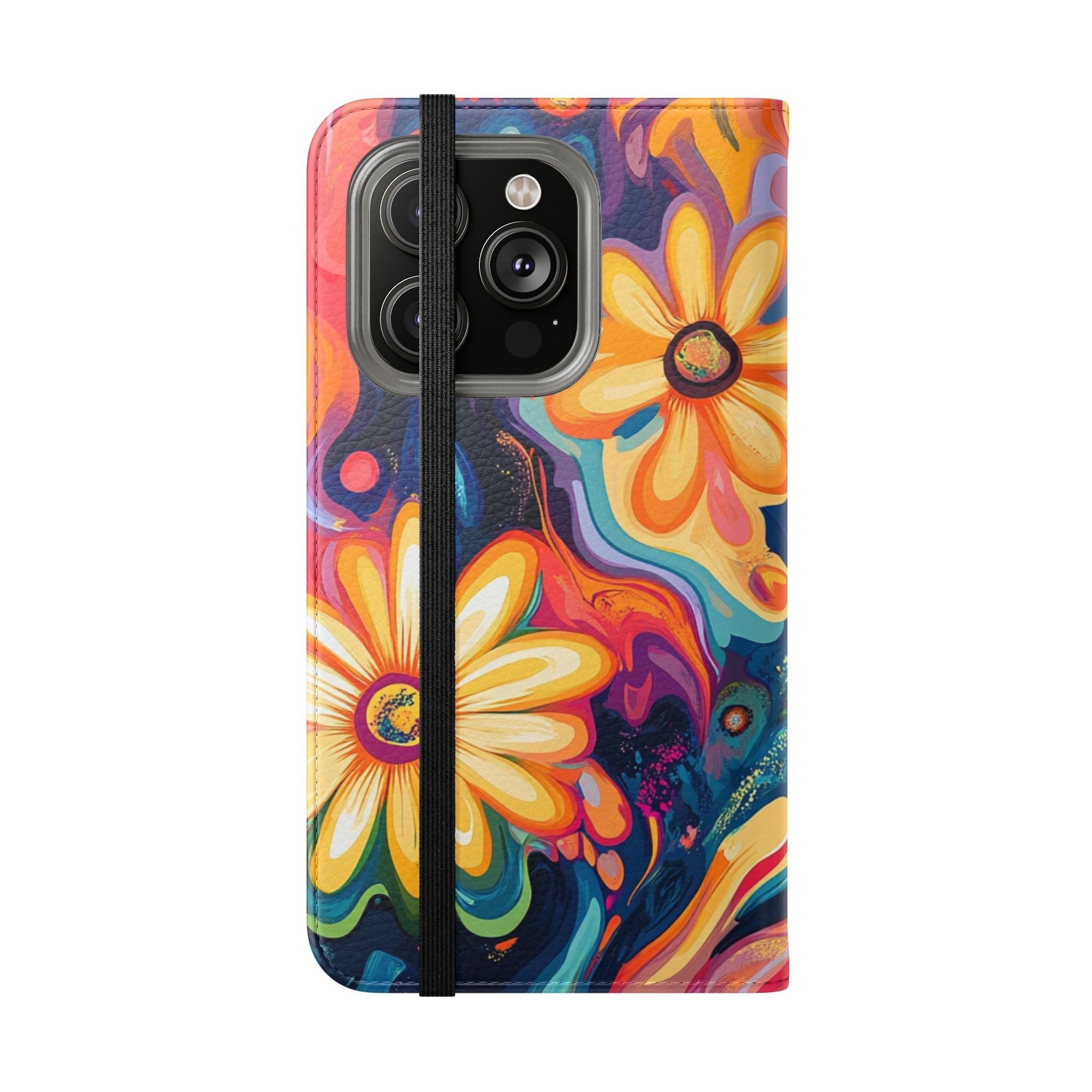 Vibrant Floral Abstract Flip Cases, Artsulli - Art is Long, Life is Short, Phone Case, , , , , , ,