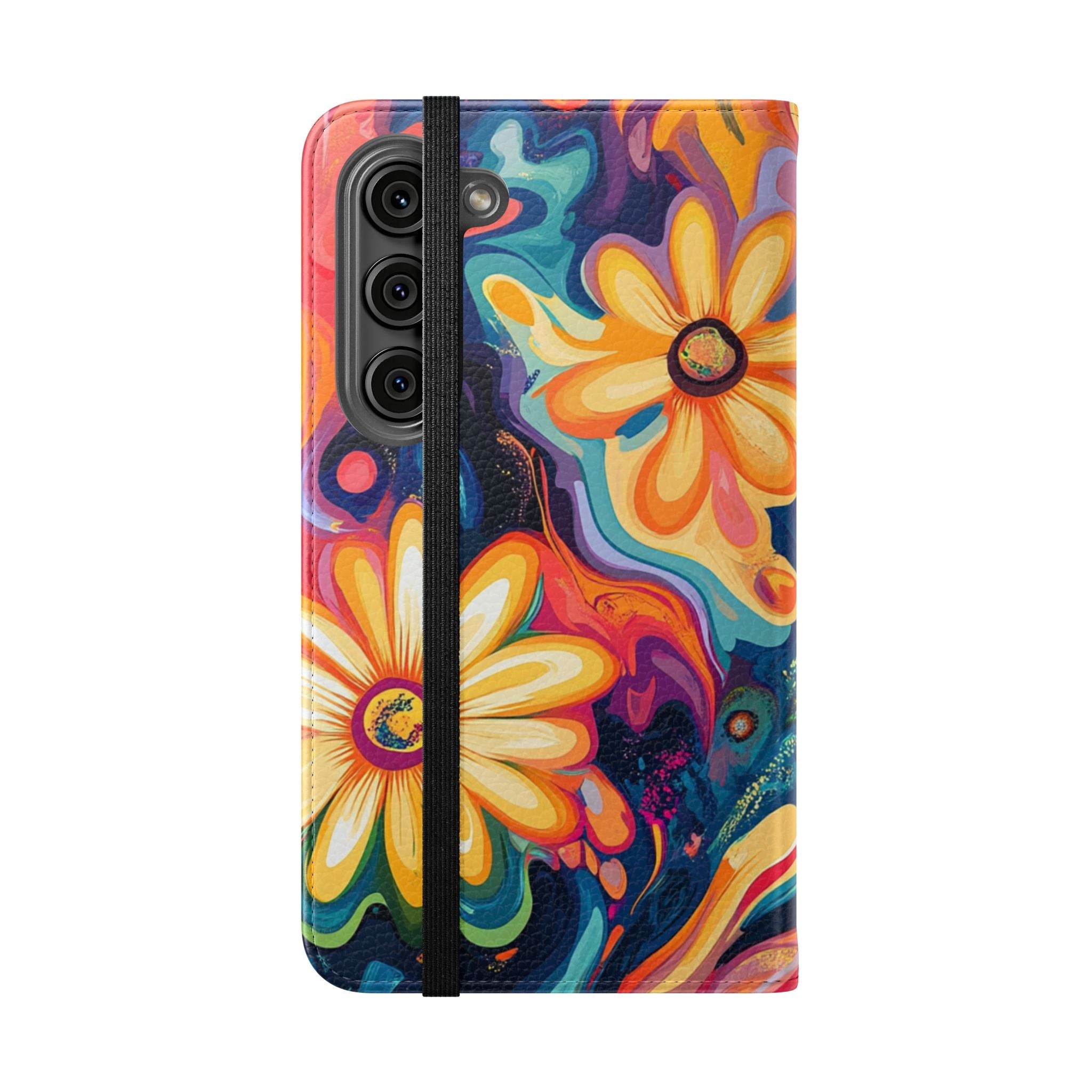 Vibrant Floral Abstract Flip Cases, Artsulli - Art is Long, Life is Short, Phone Case, , , , , , ,