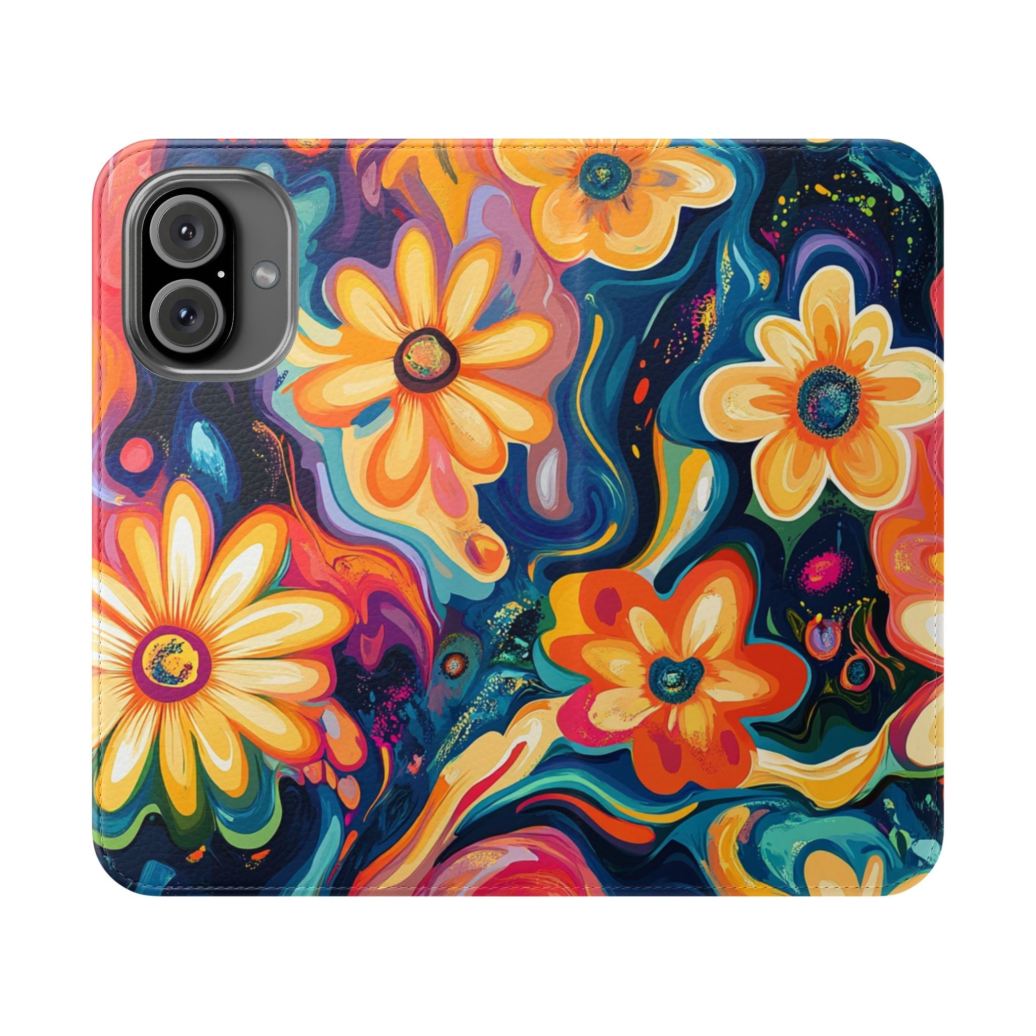 Vibrant Floral Abstract Flip Cases, Artsulli - Art is Long, Life is Short, Phone Case, Size, iPhone 16, , , , , 16188970764468886215
