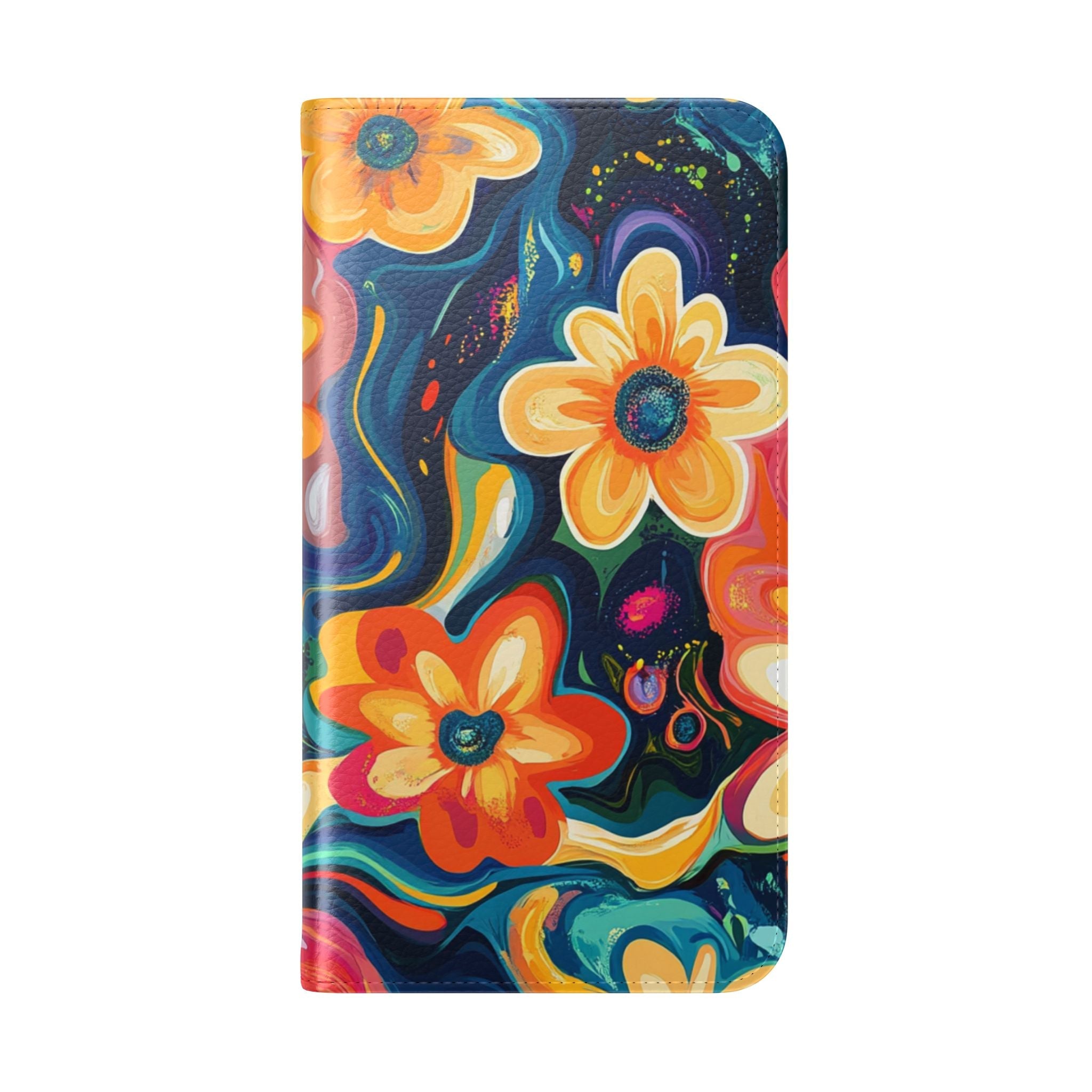 Vibrant Floral Abstract Flip Cases, Artsulli - Art is Long, Life is Short, Phone Case, , , , , , ,