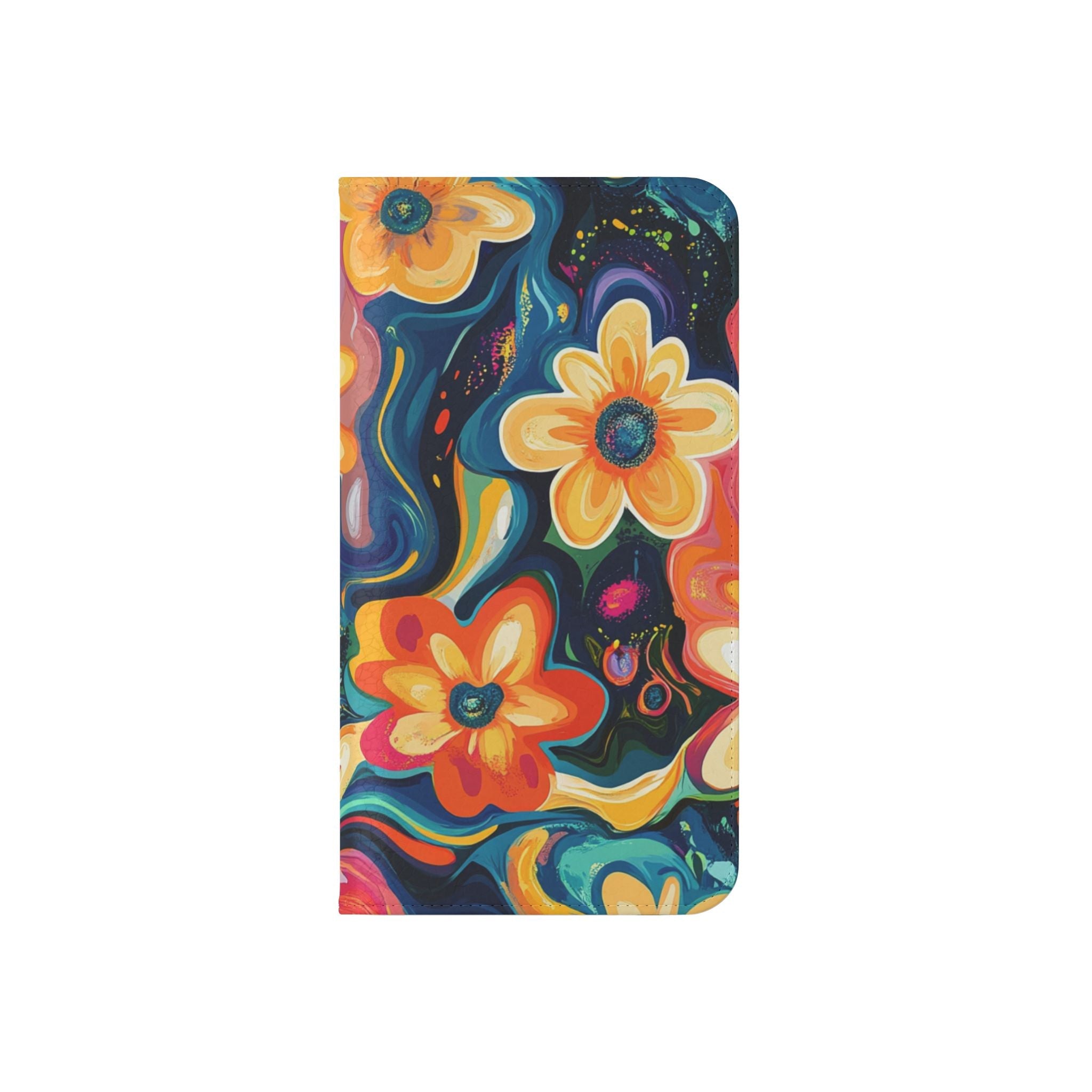 Vibrant Floral Abstract Flip Cases, Artsulli - Art is Long, Life is Short, Phone Case, , , , , , ,