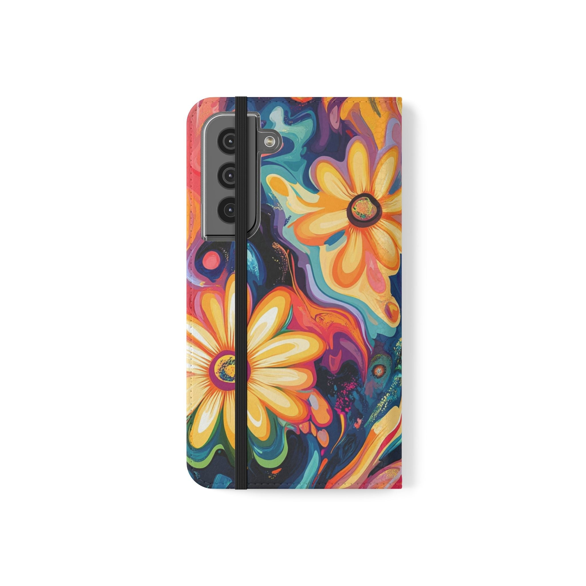 Vibrant Floral Abstract Flip Cases, Artsulli - Art is Long, Life is Short, Phone Case, , , , , , ,
