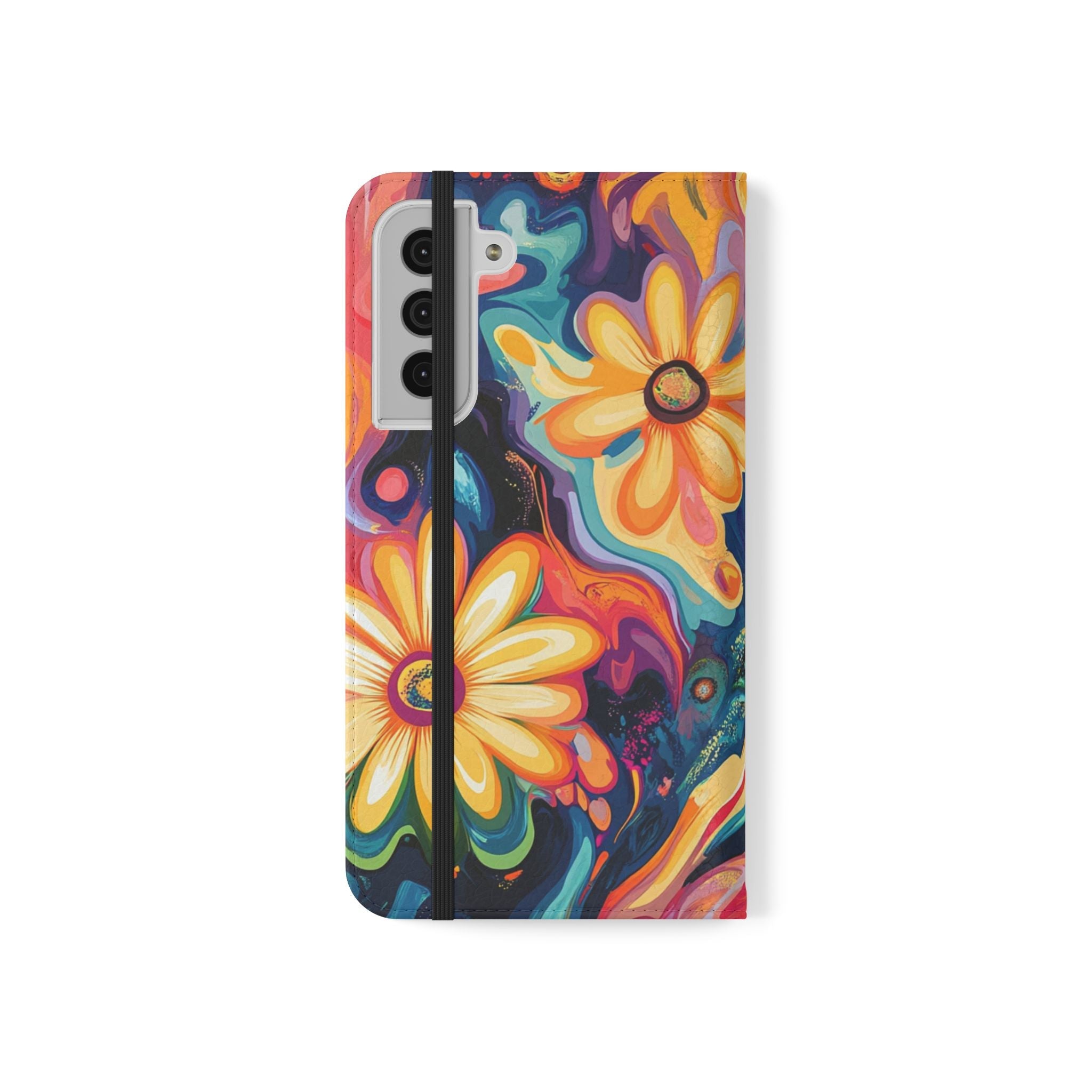Vibrant Floral Abstract Flip Cases, Artsulli - Art is Long, Life is Short, Phone Case, , , , , , ,