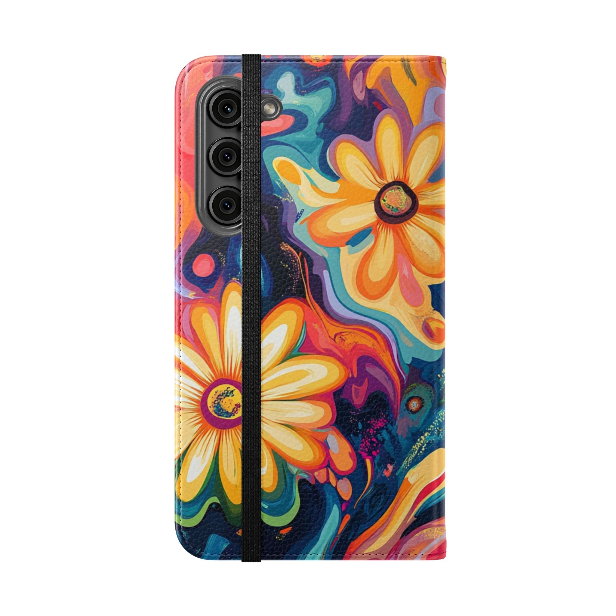 Vibrant Floral Abstract Flip Cases, Artsulli - Art is Long, Life is Short, Phone Case, , , , , , ,