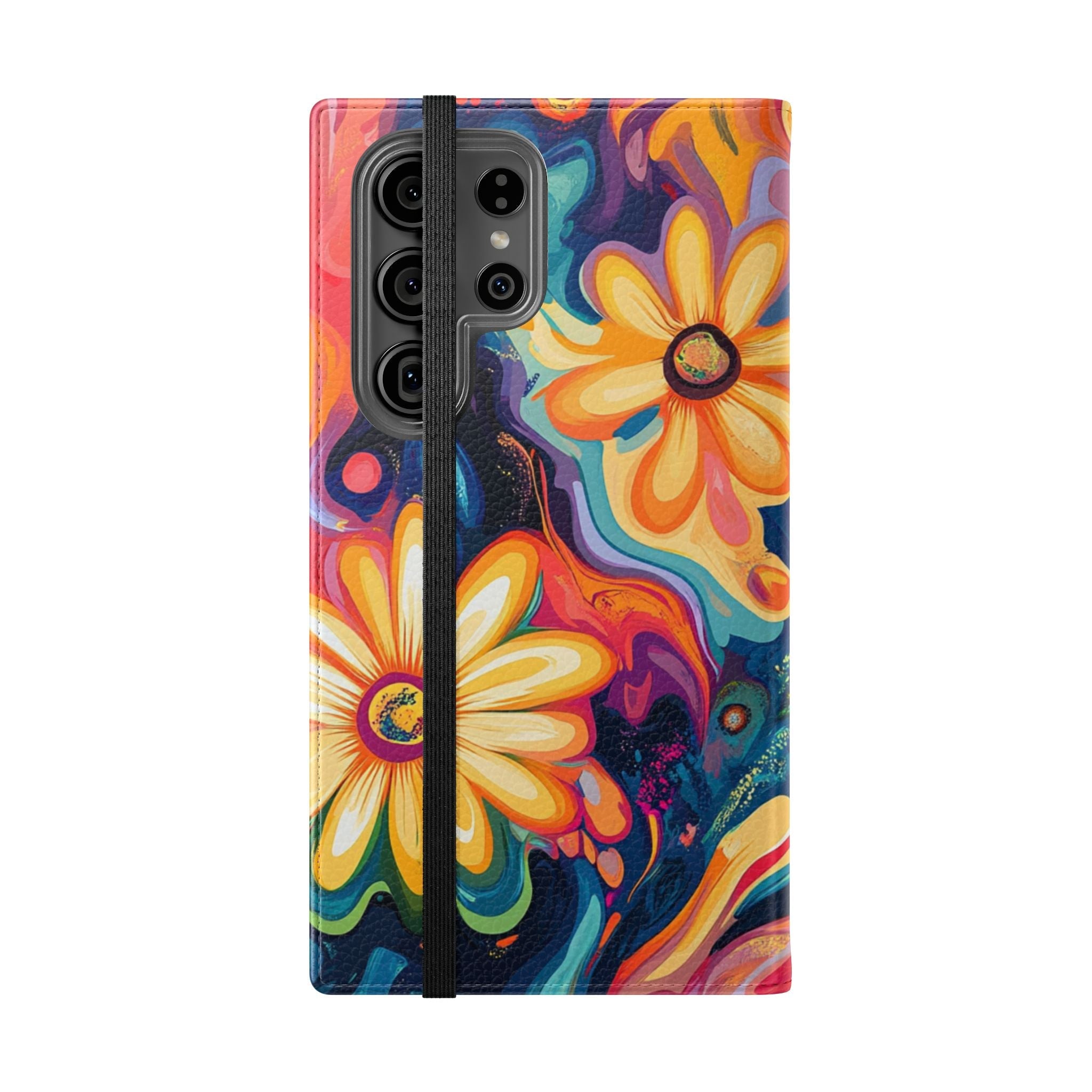 Vibrant Floral Abstract Flip Cases, Artsulli - Art is Long, Life is Short, Phone Case, , , , , , ,