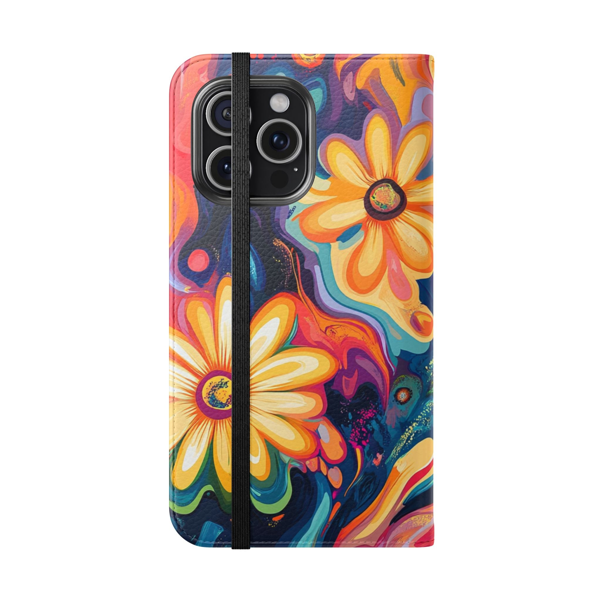 Vibrant Floral Abstract Flip Cases, Artsulli - Art is Long, Life is Short, Phone Case, , , , , , ,