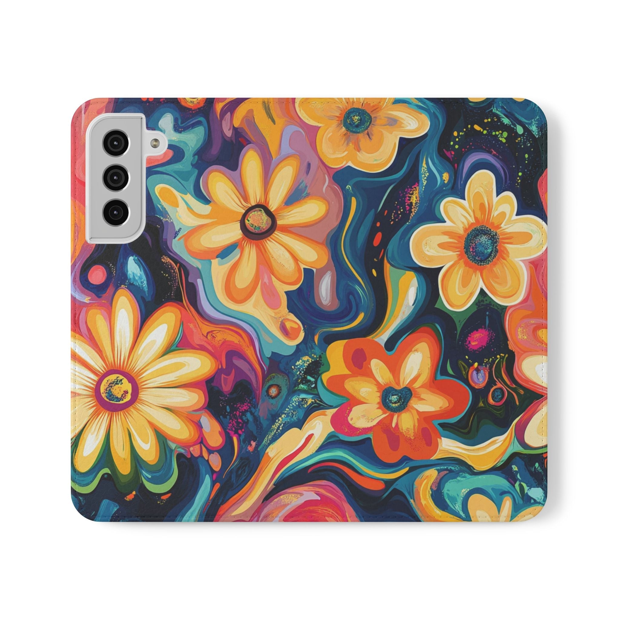 Vibrant Floral Abstract Flip Cases, Artsulli - Art is Long, Life is Short, Phone Case, Size, Samsung Galaxy S22 Plus, , , , , 33550942253048031444