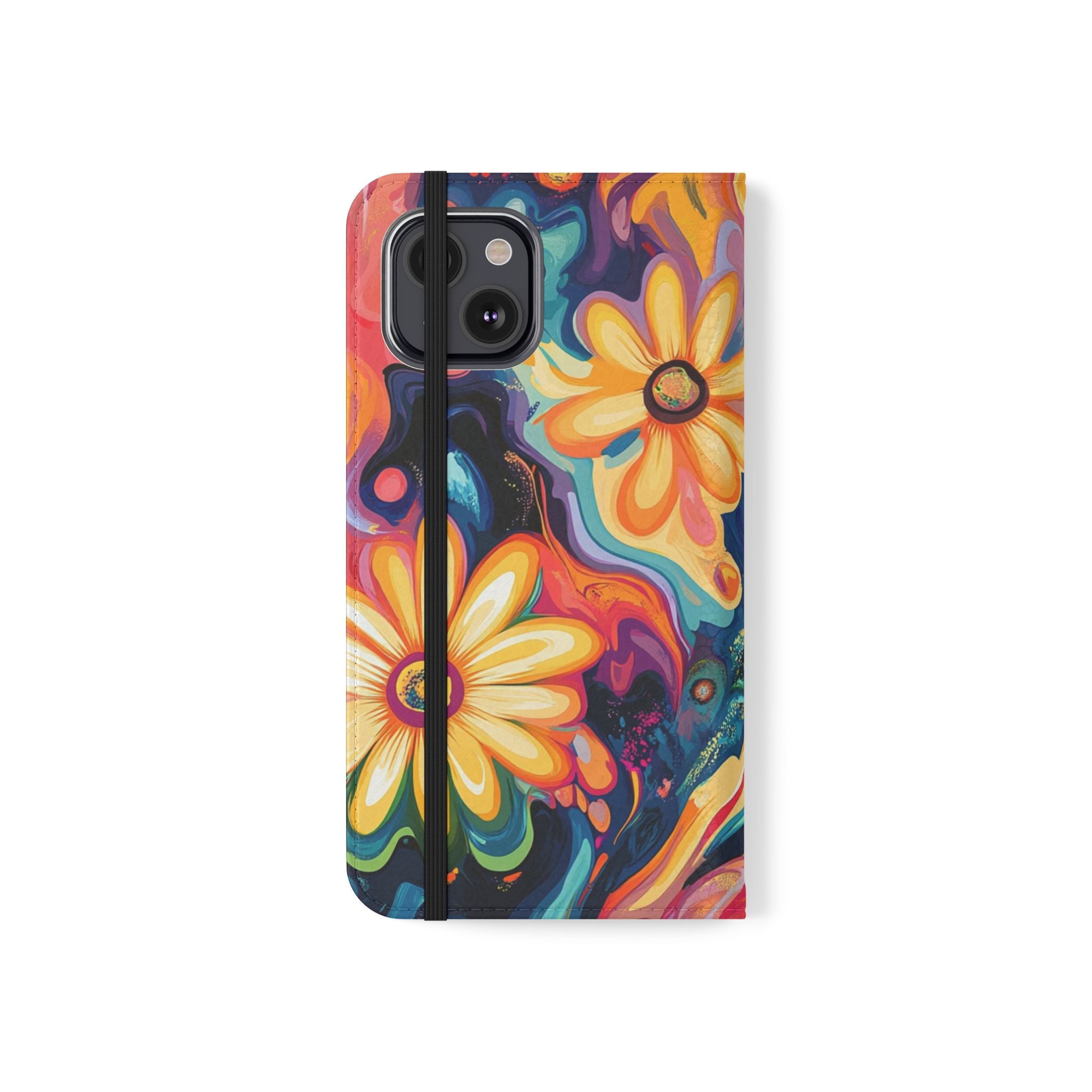 Vibrant Floral Abstract Flip Cases, Artsulli - Art is Long, Life is Short, Phone Case, , , , , , ,