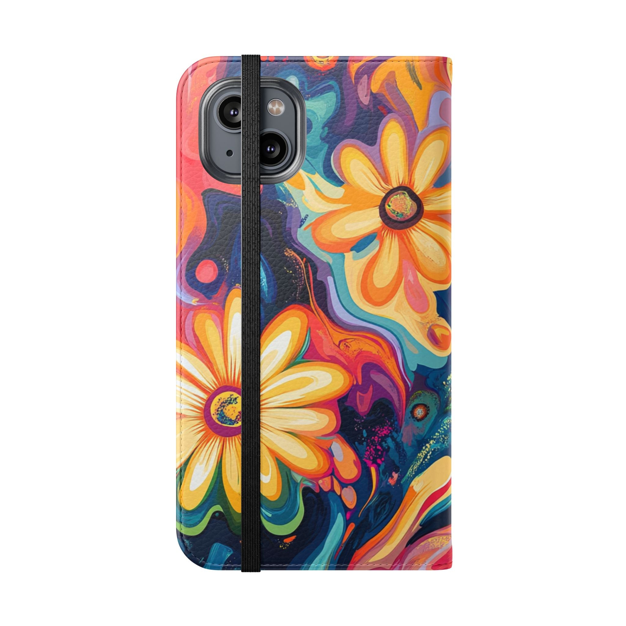 Vibrant Floral Abstract Flip Cases, Artsulli - Art is Long, Life is Short, Phone Case, , , , , , ,