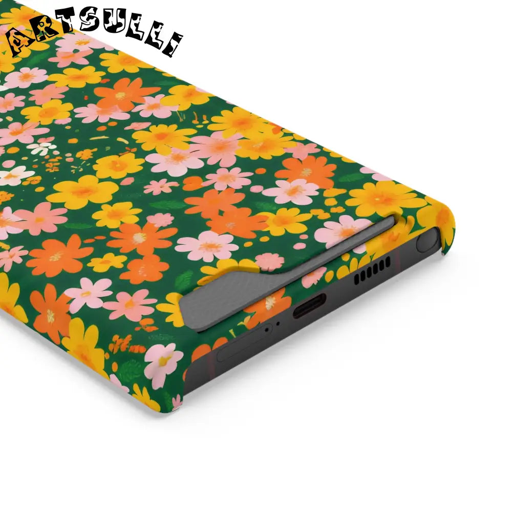 Vibrant Floral Cardholder Phone Case, Artsulli - Art is Long, Life is Short, Phone Case, , , , , , ,