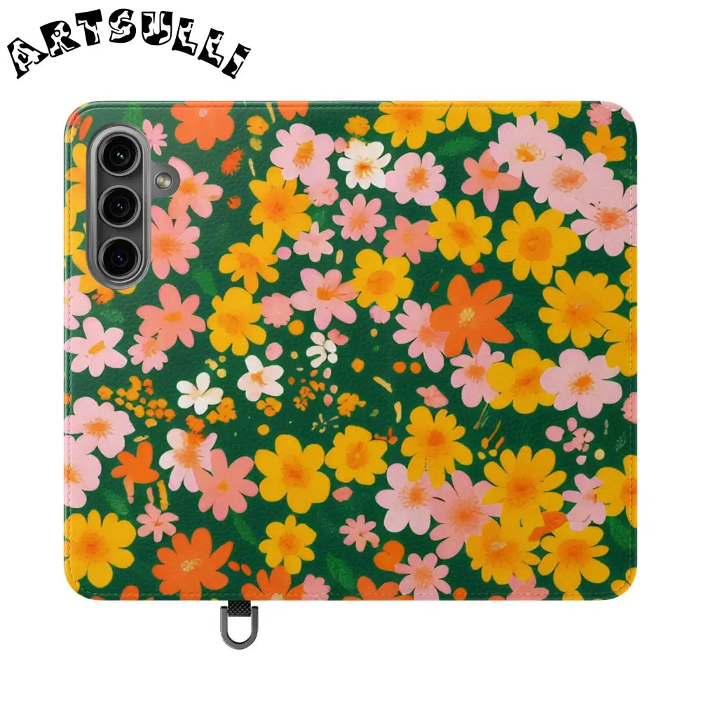 Vibrant Floral Dark Green Flip Cases, Artsulli - Art is Long, Life is Short, Phone Case, Size, Samsung Galaxy S24, , , , , 33318129103271925436