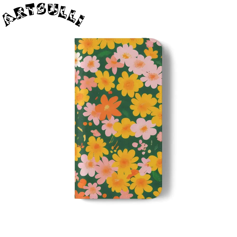 Vibrant Floral Dark Green Flip Cases, Artsulli - Art is Long, Life is Short, Phone Case, , , , , , ,