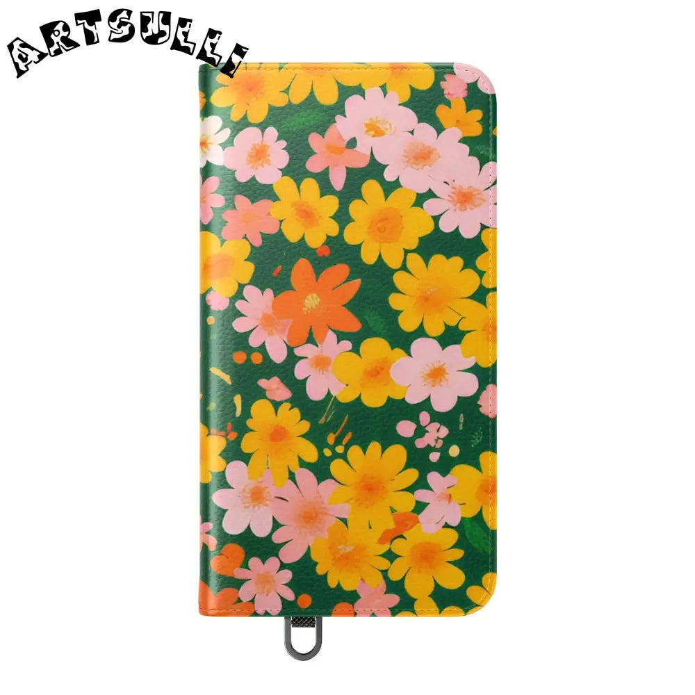 Vibrant Floral Dark Green Flip Cases, Artsulli - Art is Long, Life is Short, Phone Case, , , , , , ,