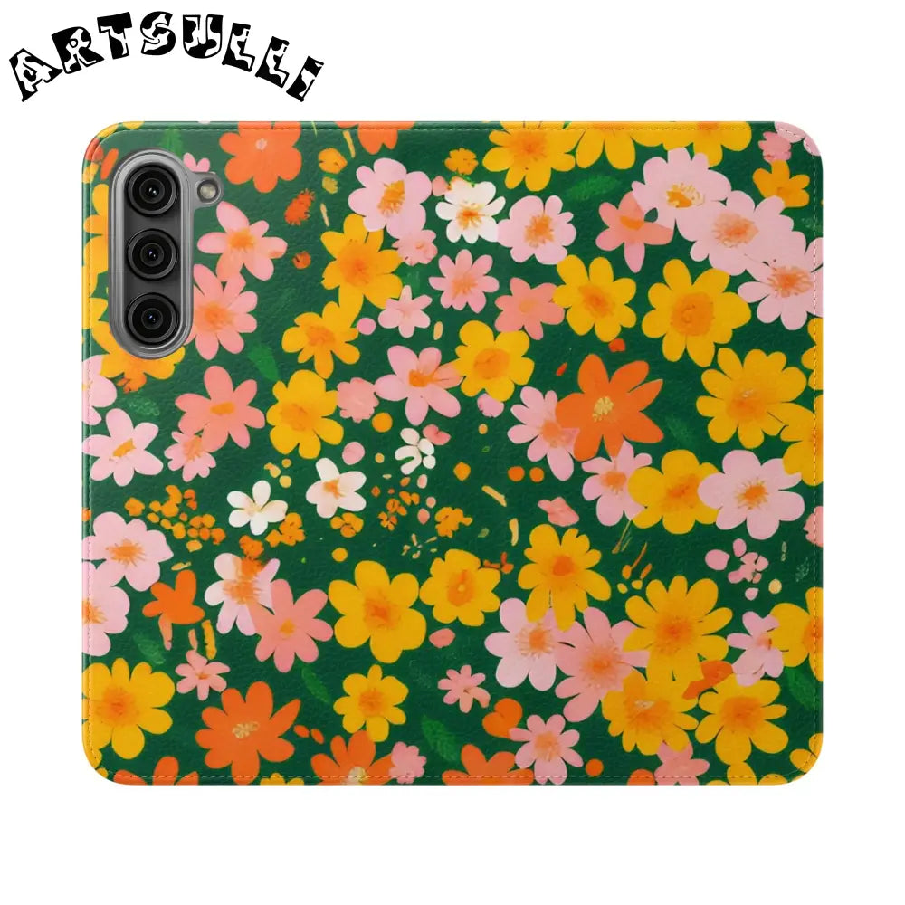 Vibrant Floral Dark Green Flip Cases, Artsulli - Art is Long, Life is Short, Phone Case, Size, Samsung Galaxy S23 Plus, , , , , 24679171349375106256