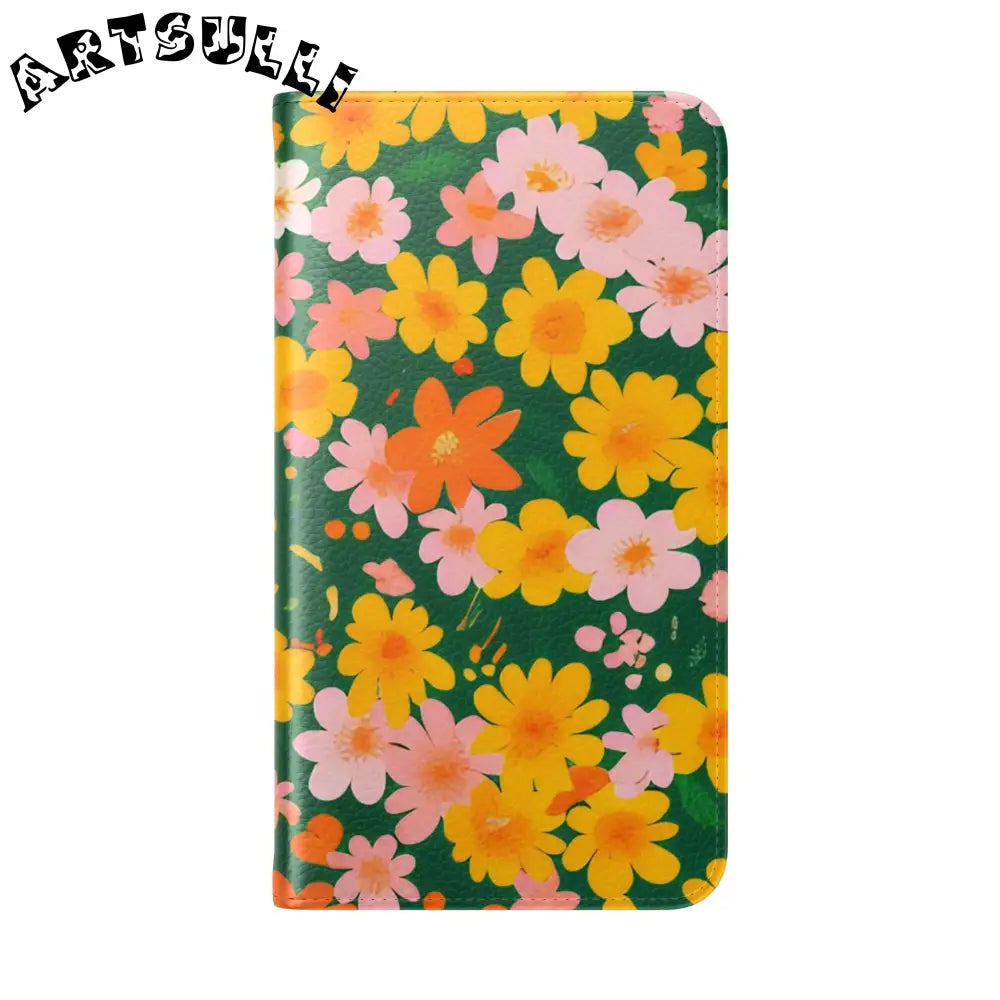 Vibrant Floral Dark Green Flip Cases, Artsulli - Art is Long, Life is Short, Phone Case, , , , , , ,