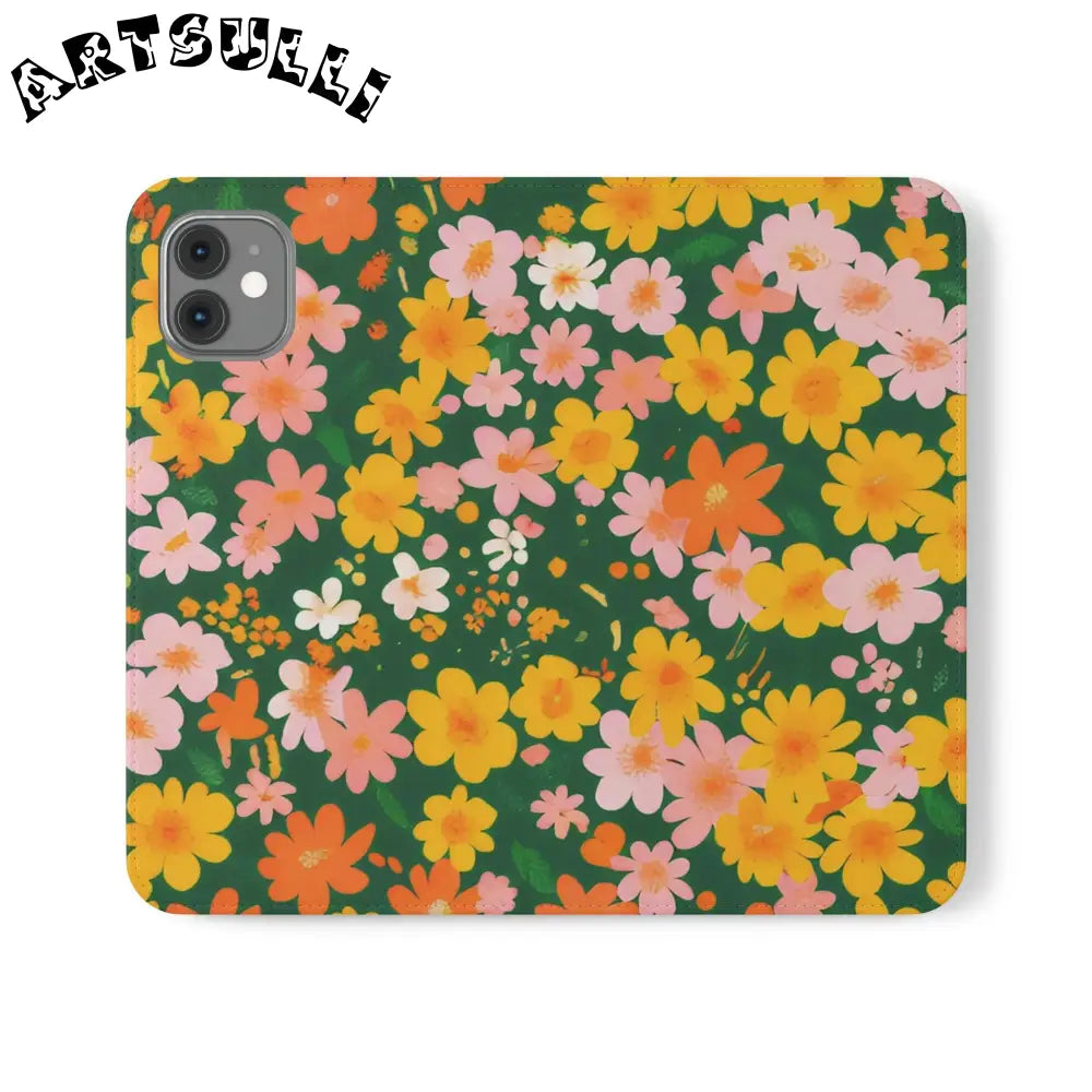 Vibrant Floral Dark Green Flip Cases, Artsulli - Art is Long, Life is Short, Phone Case, Size, iPhone 11, , , , , 61732941536431075729