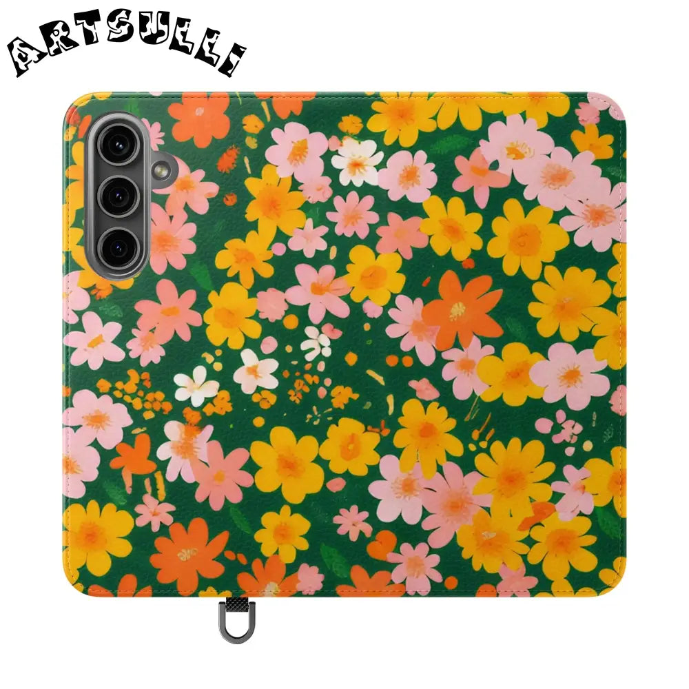 Vibrant Floral Dark Green Flip Cases, Artsulli - Art is Long, Life is Short, Phone Case, Size, Samsung Galaxy S24 Plus, , , , , 28823623376335571487